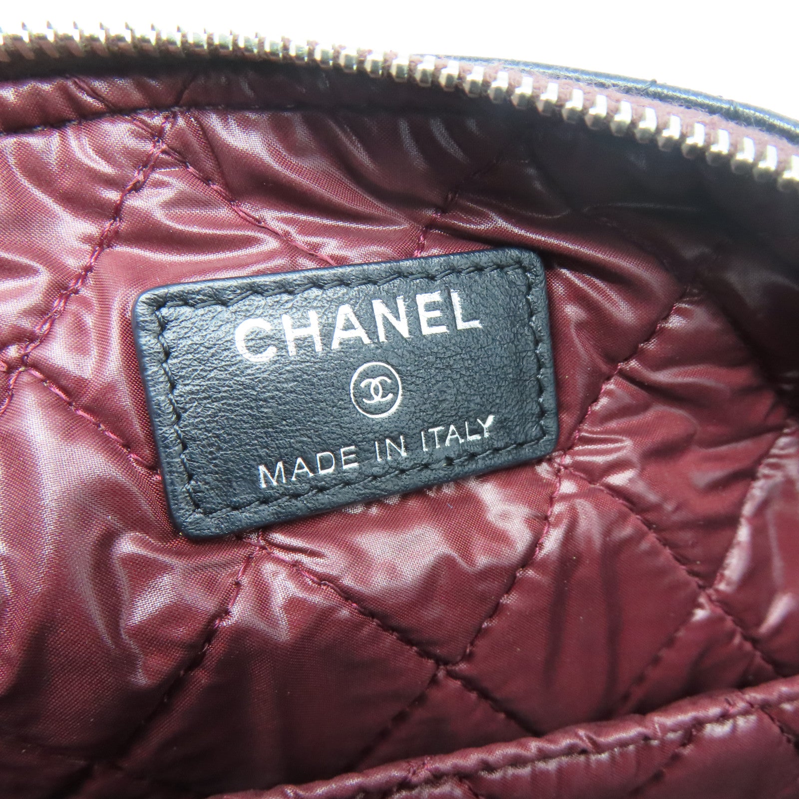 CHANEL 菱格羊皮皮革Handbag銀扣手挽袋黑色