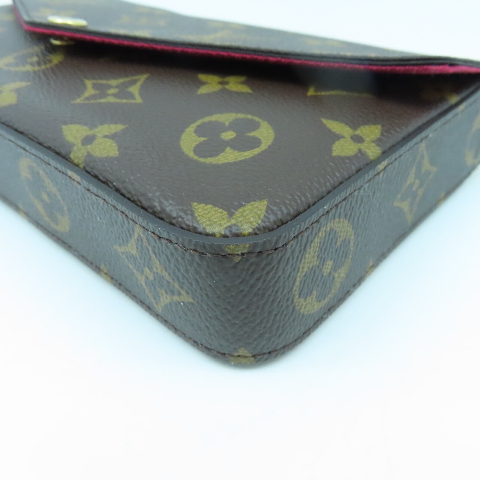 LOUIS VUITTON Monogram Felicie Pochette金扣链带肩背袋啡色
