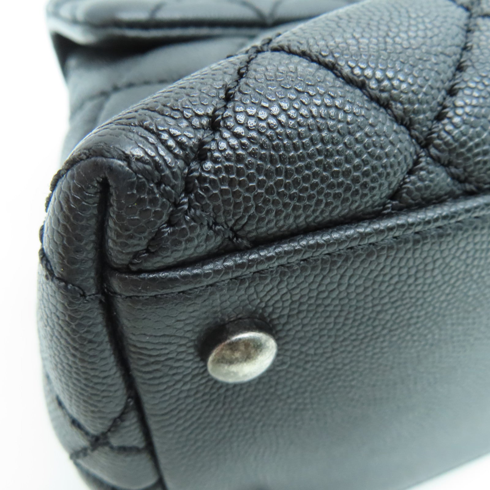 CHANEL 菱格牛皮皮革Coco Handle 2 Way Chain Shoulder链带肩背袋黑色