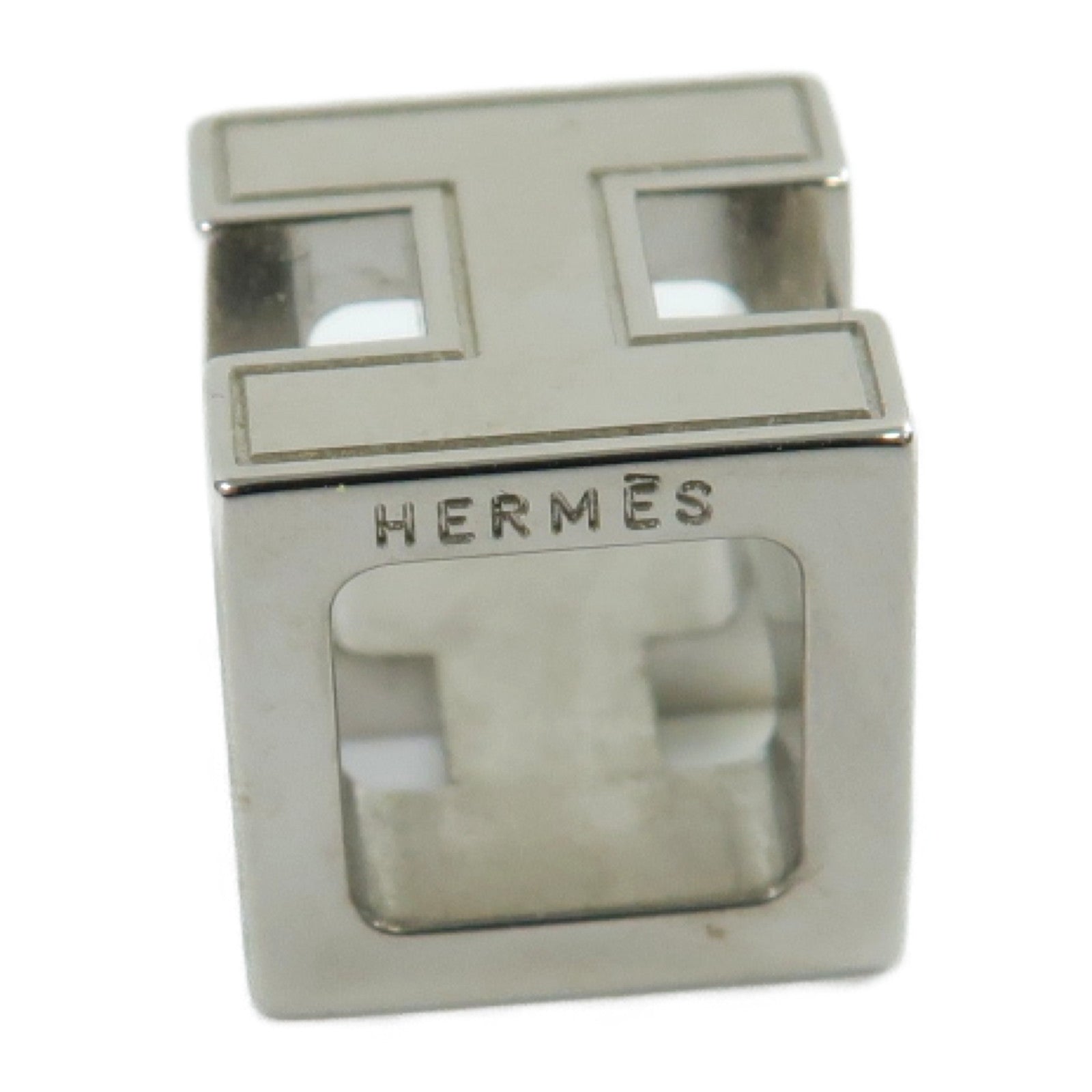 HERMES 925純銀Cage D'H銀扣項鍊孔雀藍色