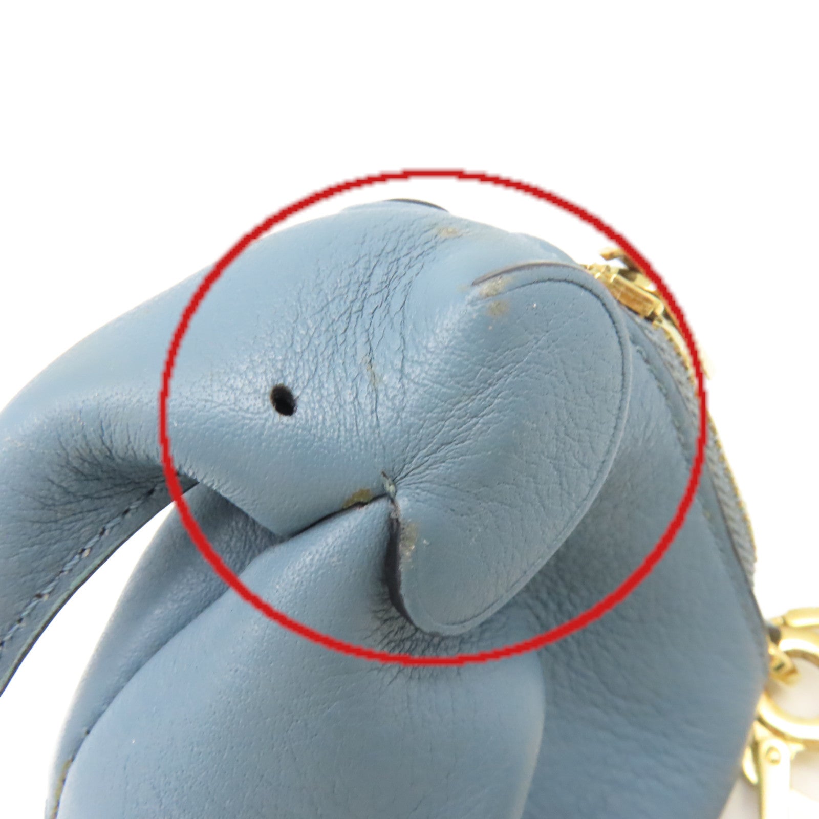 LOEWE 牛皮皮革Coin Purse金扣零錢包藍色