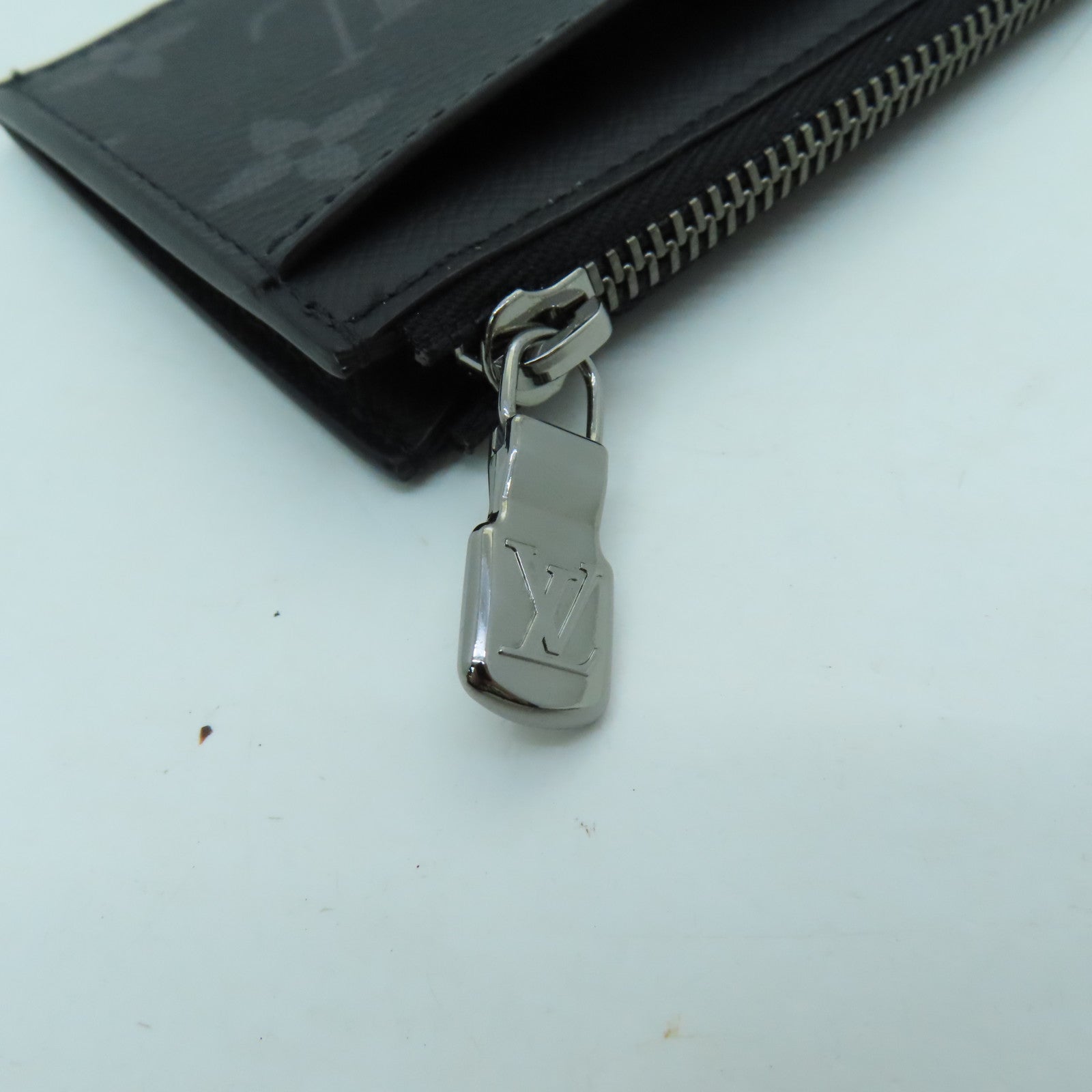 LOUIS VUITTON Monogram Eclips Coin Card Holder銀扣卡片套黑色