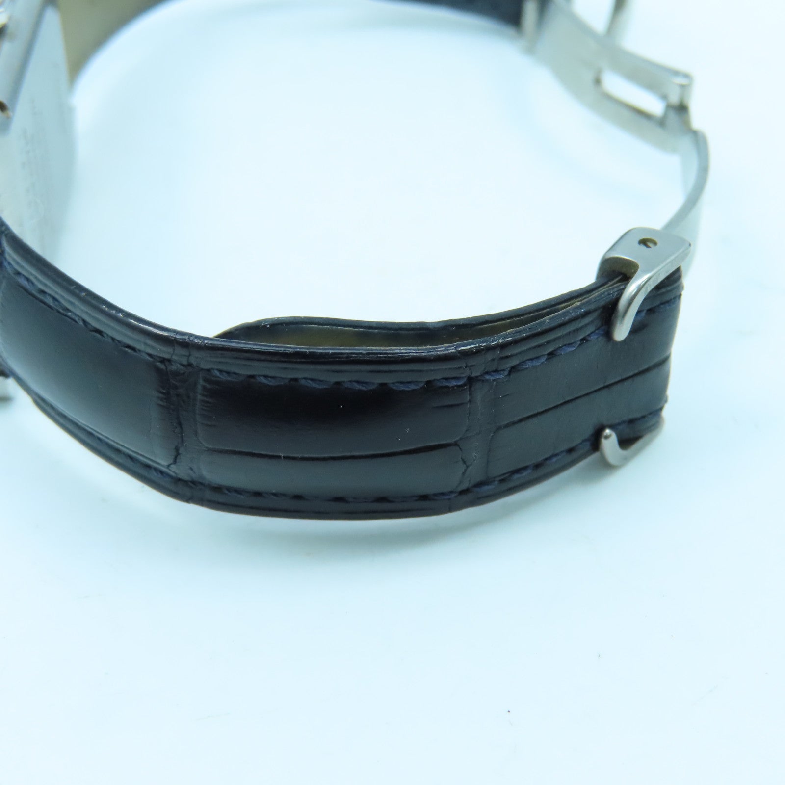 CARTIER Tank American不锈钢/皮革带手表自动机芯黑色