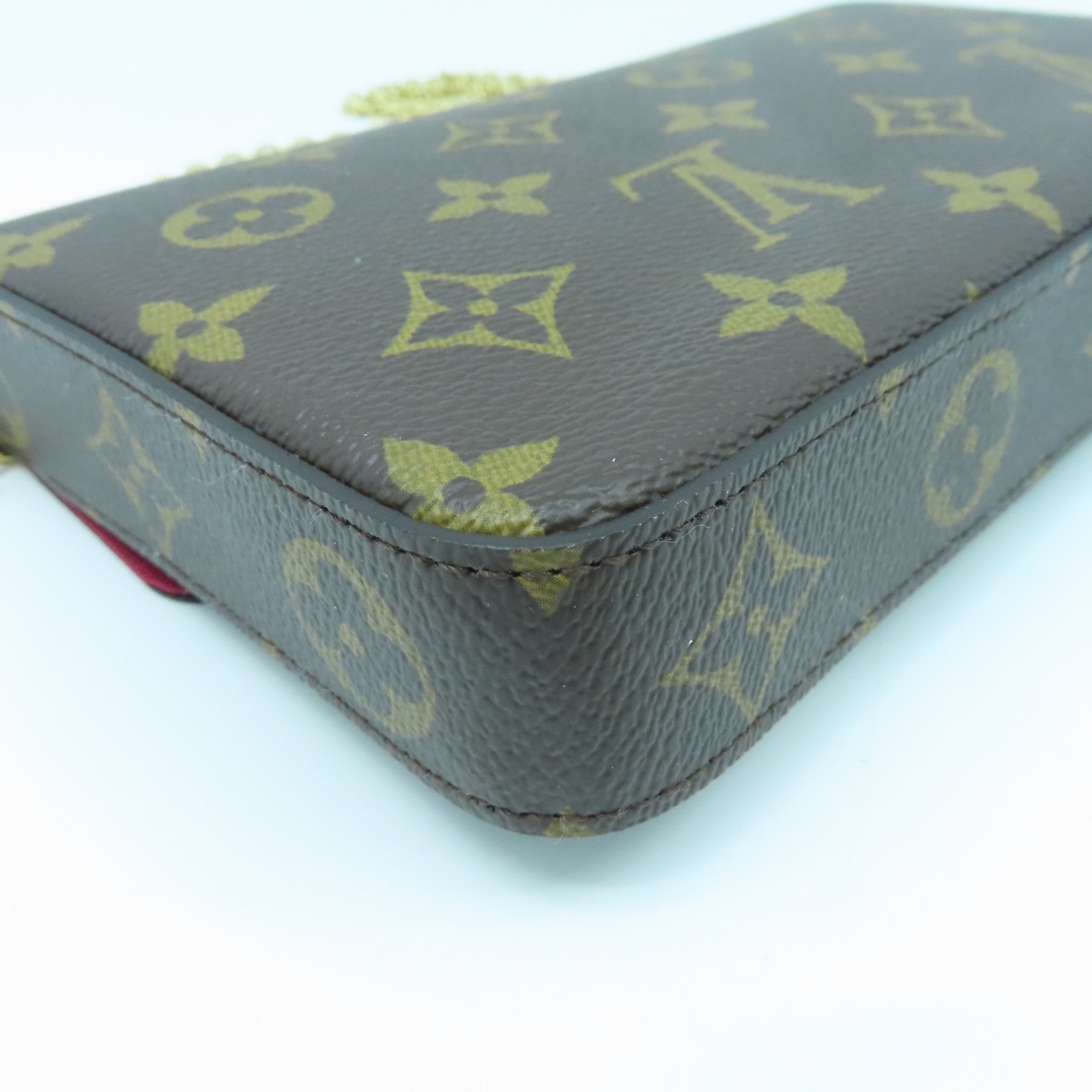 LOUIS VUITTON Monogram Felicie Pochette金扣链带肩背袋啡色