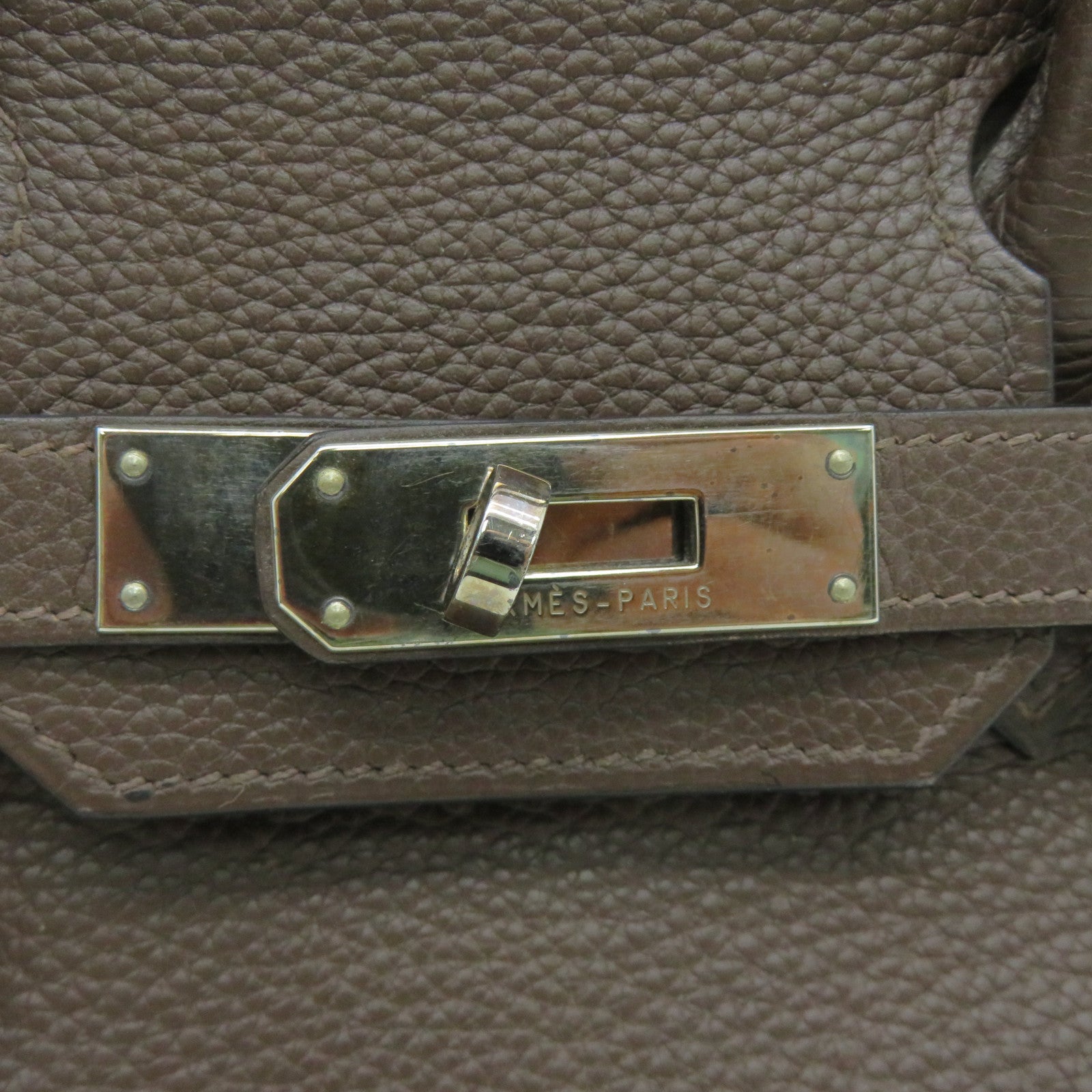 HERMES [Sharp Discount] Togo Leather Birkin 30 Silver Buckle Hand Bag Chocolate Brown
