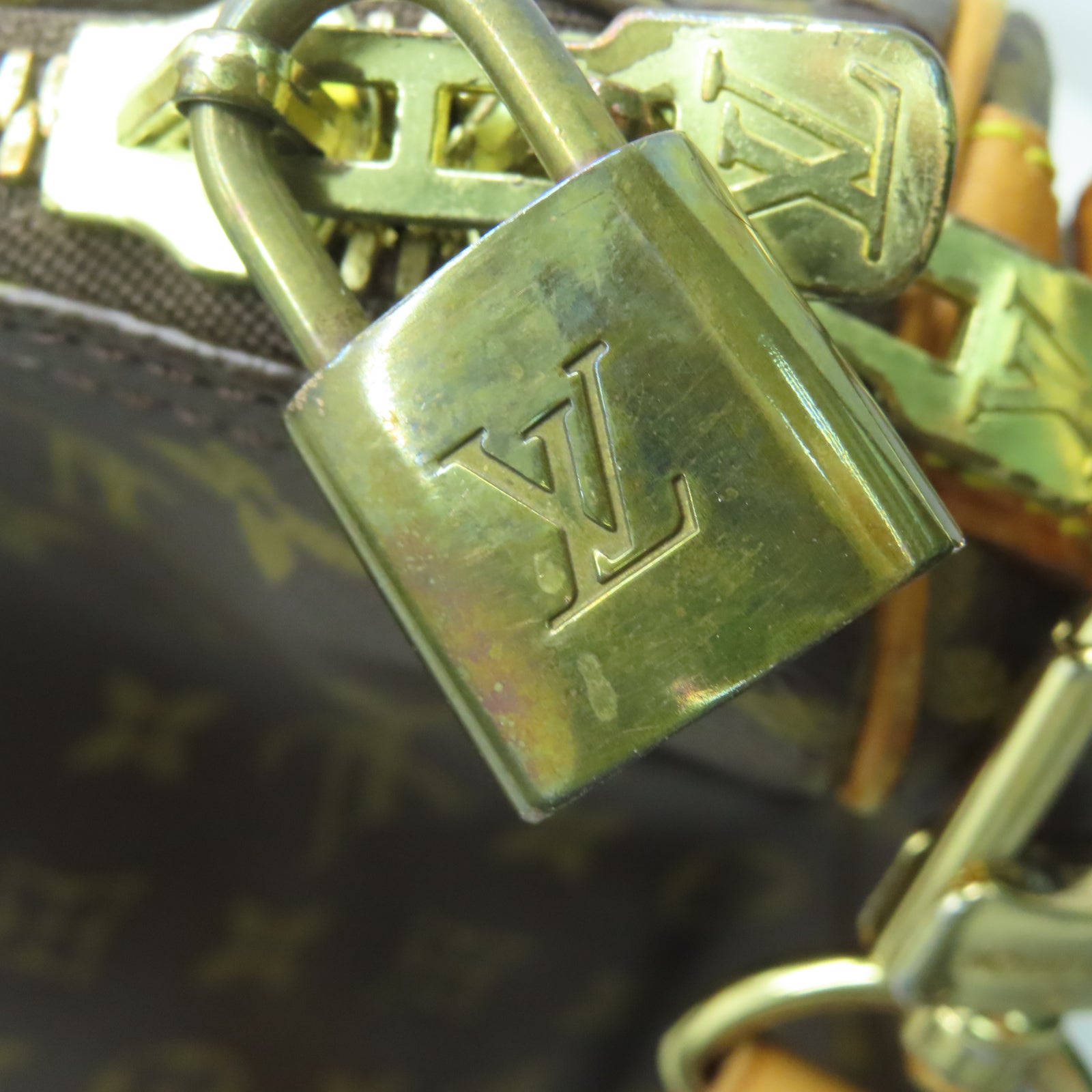 LOUIS VUITTON Monogram Keepall 50金扣波士頓包棕色