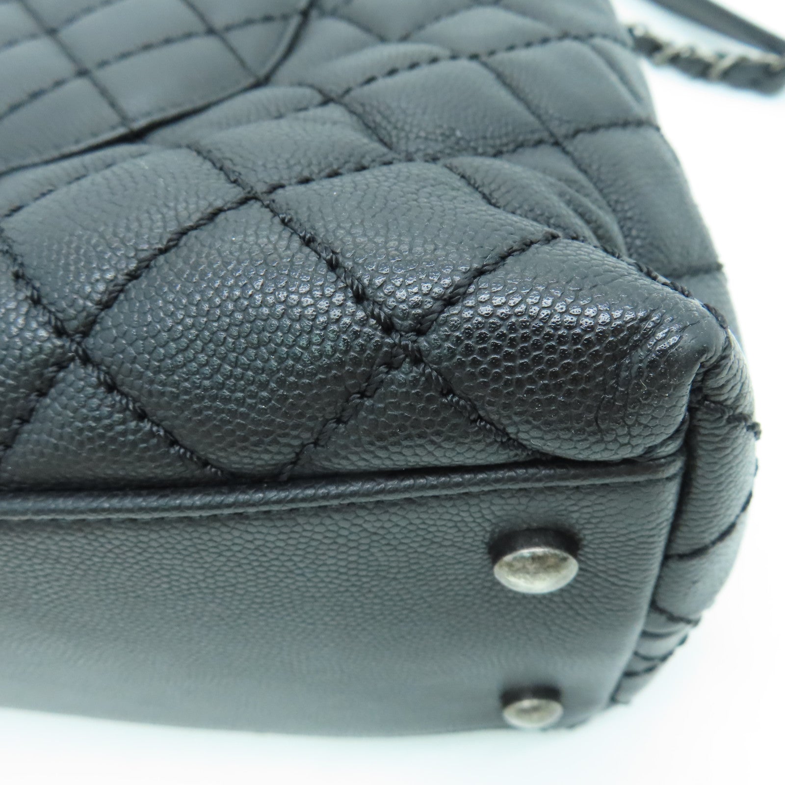 CHANEL 菱格牛皮皮革Coco Handle 2 Way Chain Shoulder链带肩背袋黑色