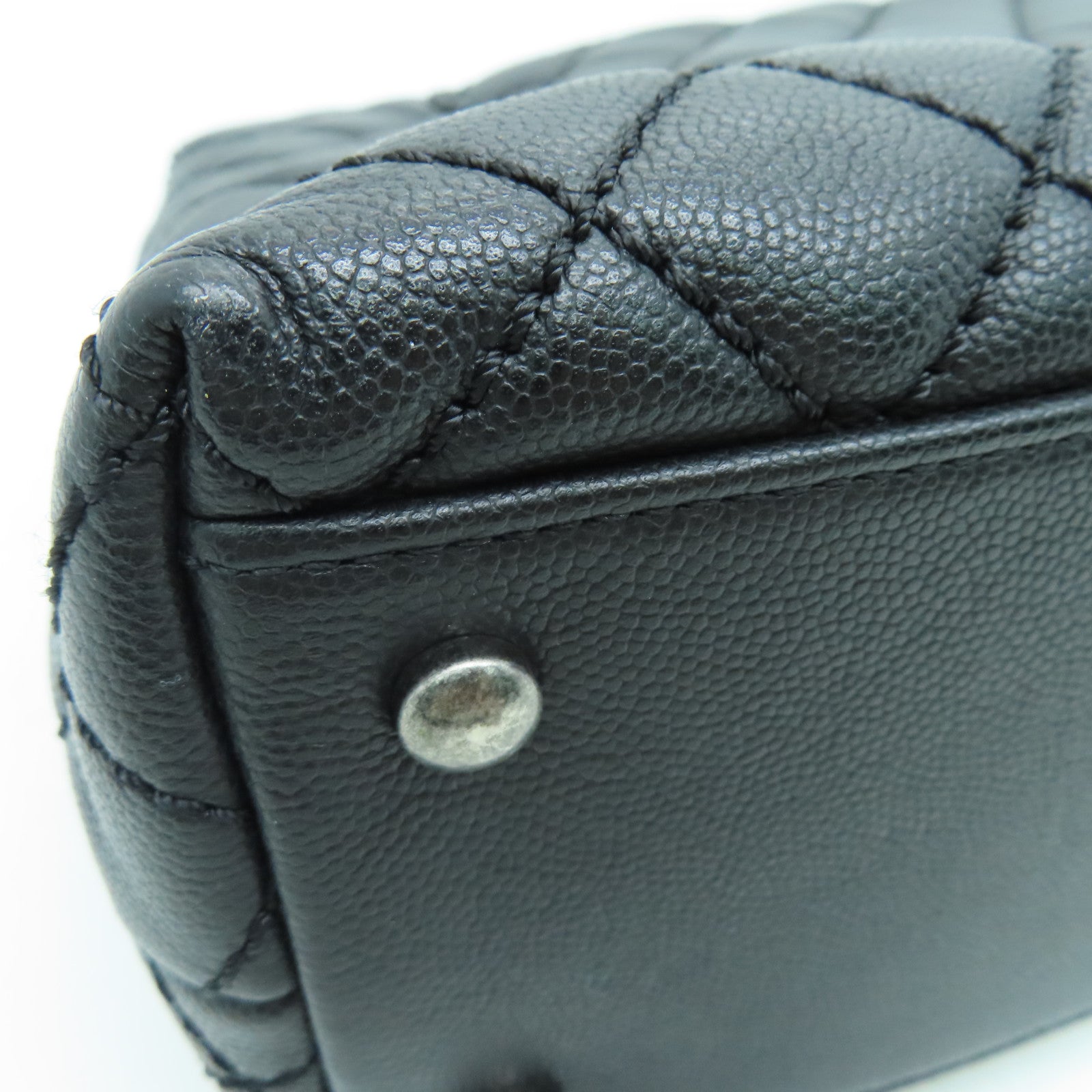 CHANEL 菱格牛皮皮革Coco Handle 2 Way Chain Shoulder链带肩背袋黑色