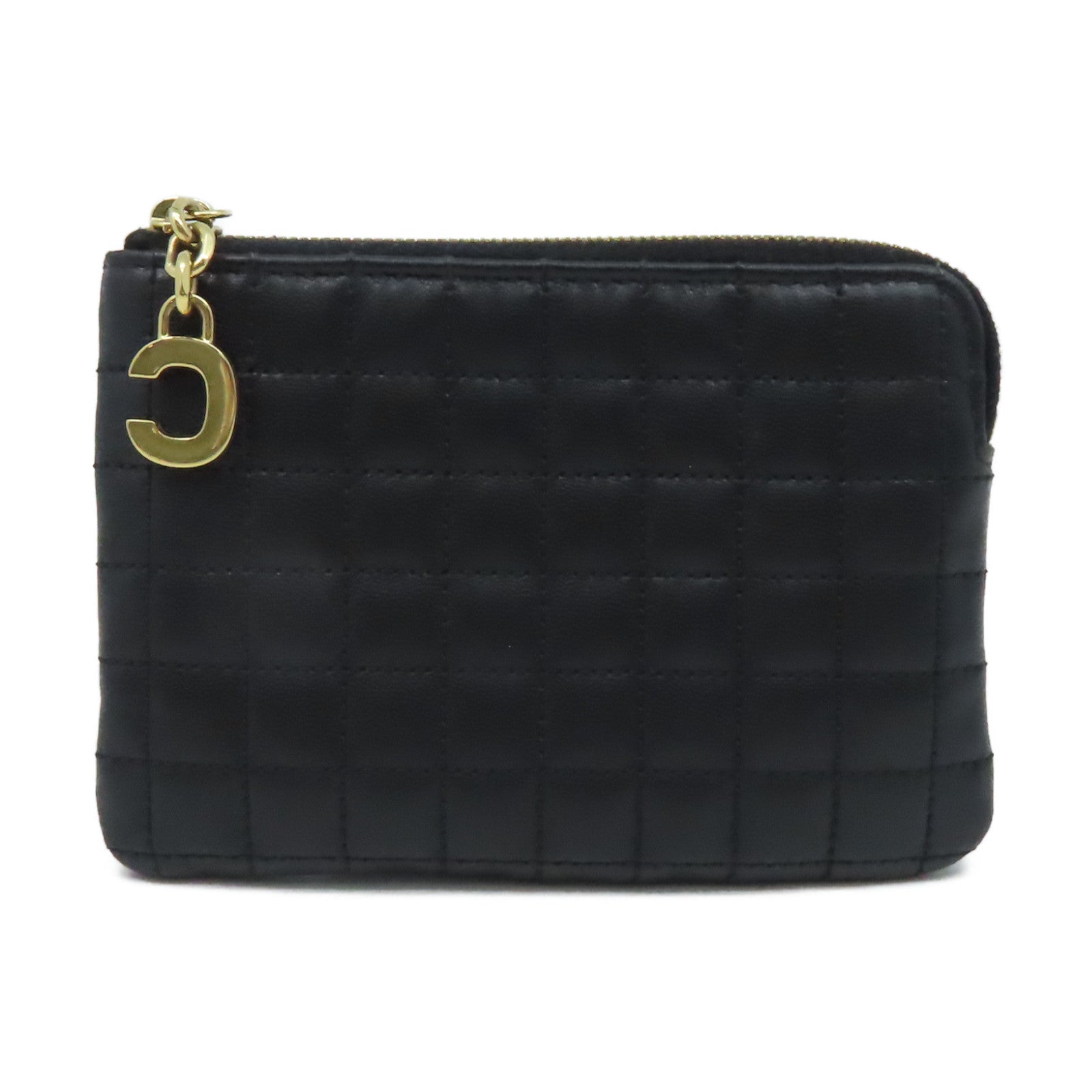 CELINE 牛皮皮革Card Case/Coin Case金扣卡片套/零錢包黑色