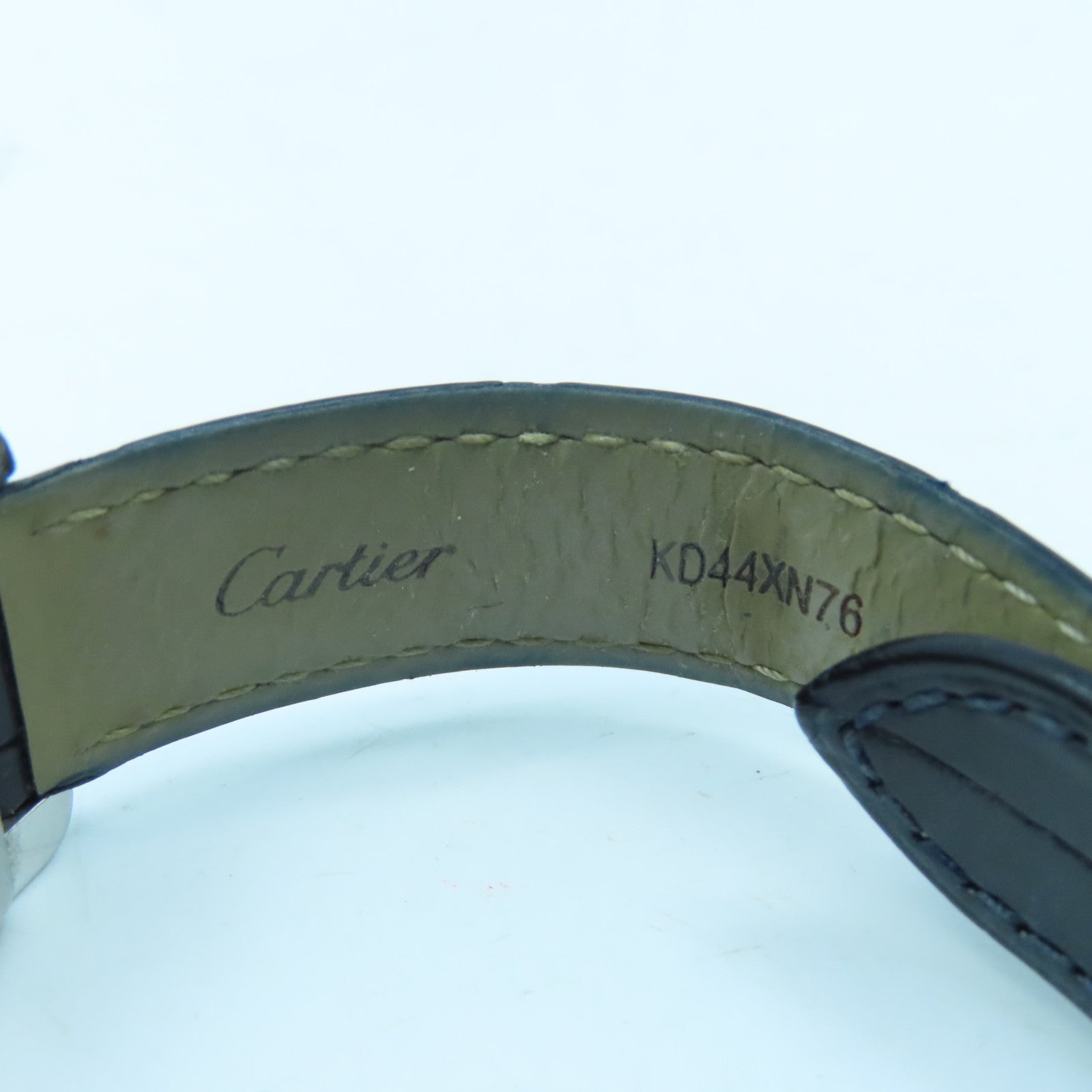 CARTIER Tank American不锈钢/皮革带手表自动机芯黑色
