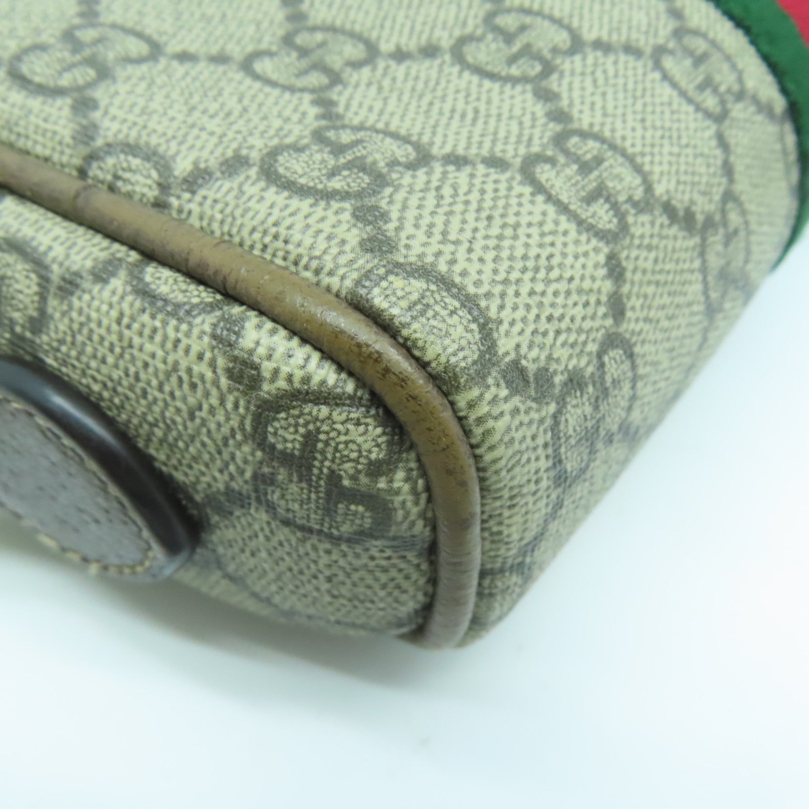 GUCCI 塗層帆布Shoulder Bag金扣肩背袋啡色