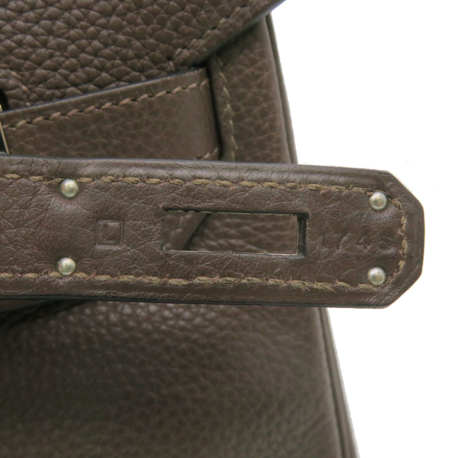 HERMES [Sharp Discount] Togo Leather Birkin 30 Silver Buckle Hand Bag Chocolate Brown