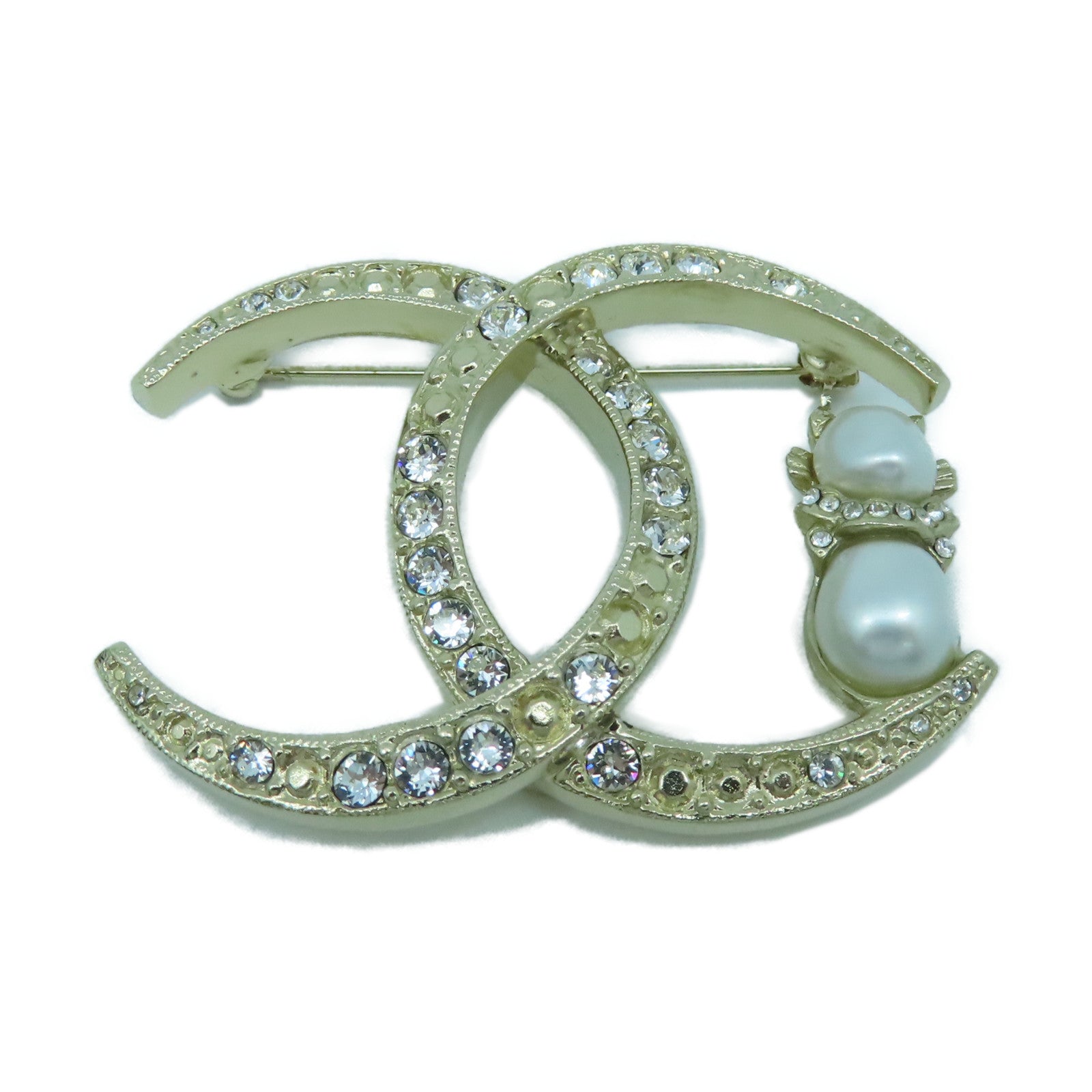 CHANEL 金属/PVC Brooch金扣胸针金色