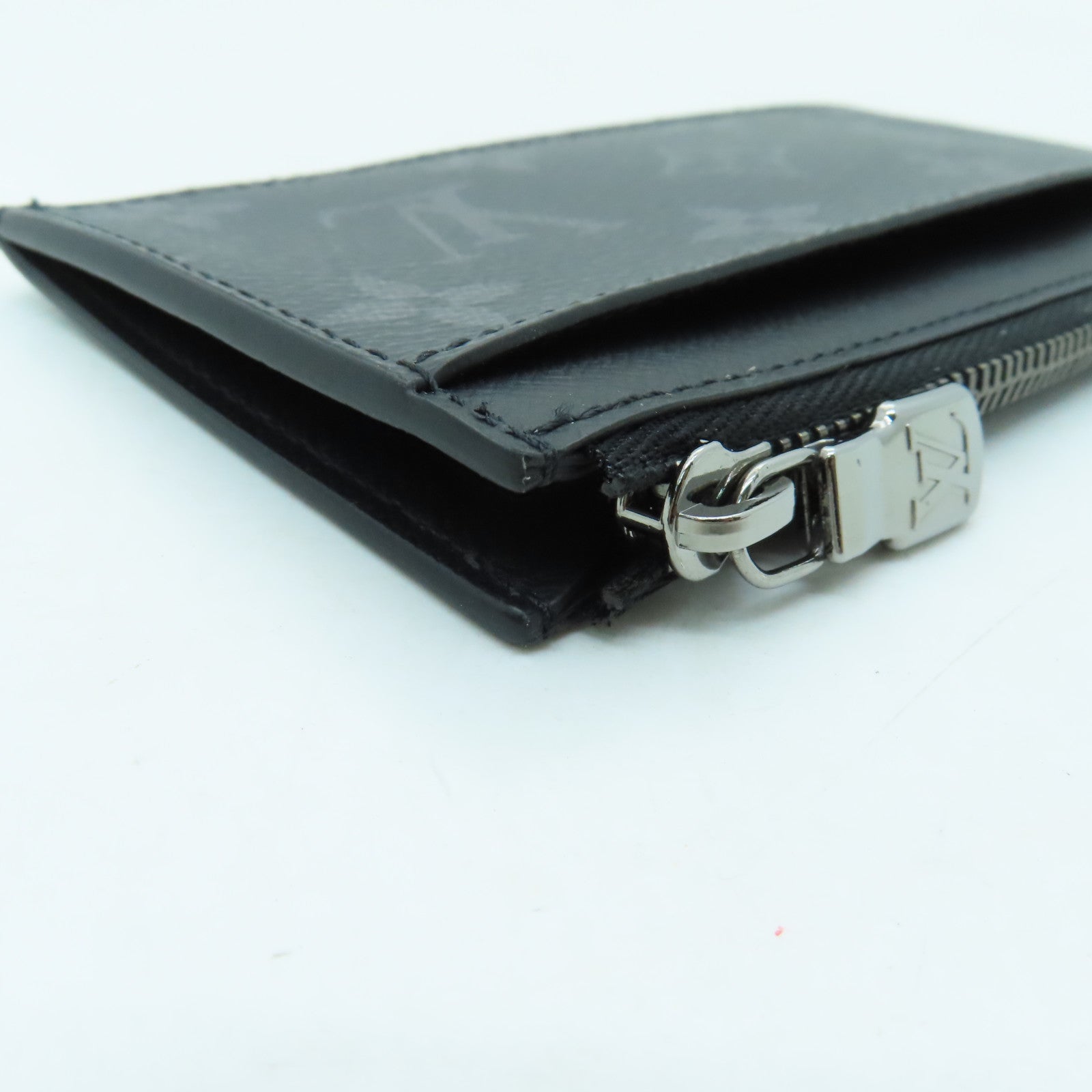 LOUIS VUITTON Monogram Eclips Coin Card Holder銀扣卡片套黑色