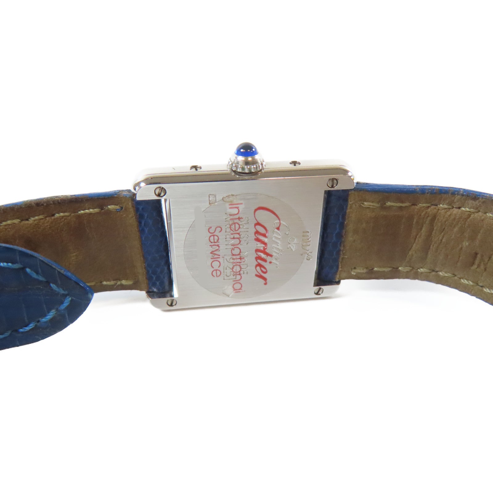 CARTIER 不鏽鋼/皮革Cartier Must De皮帶手錶白色#14.5cm