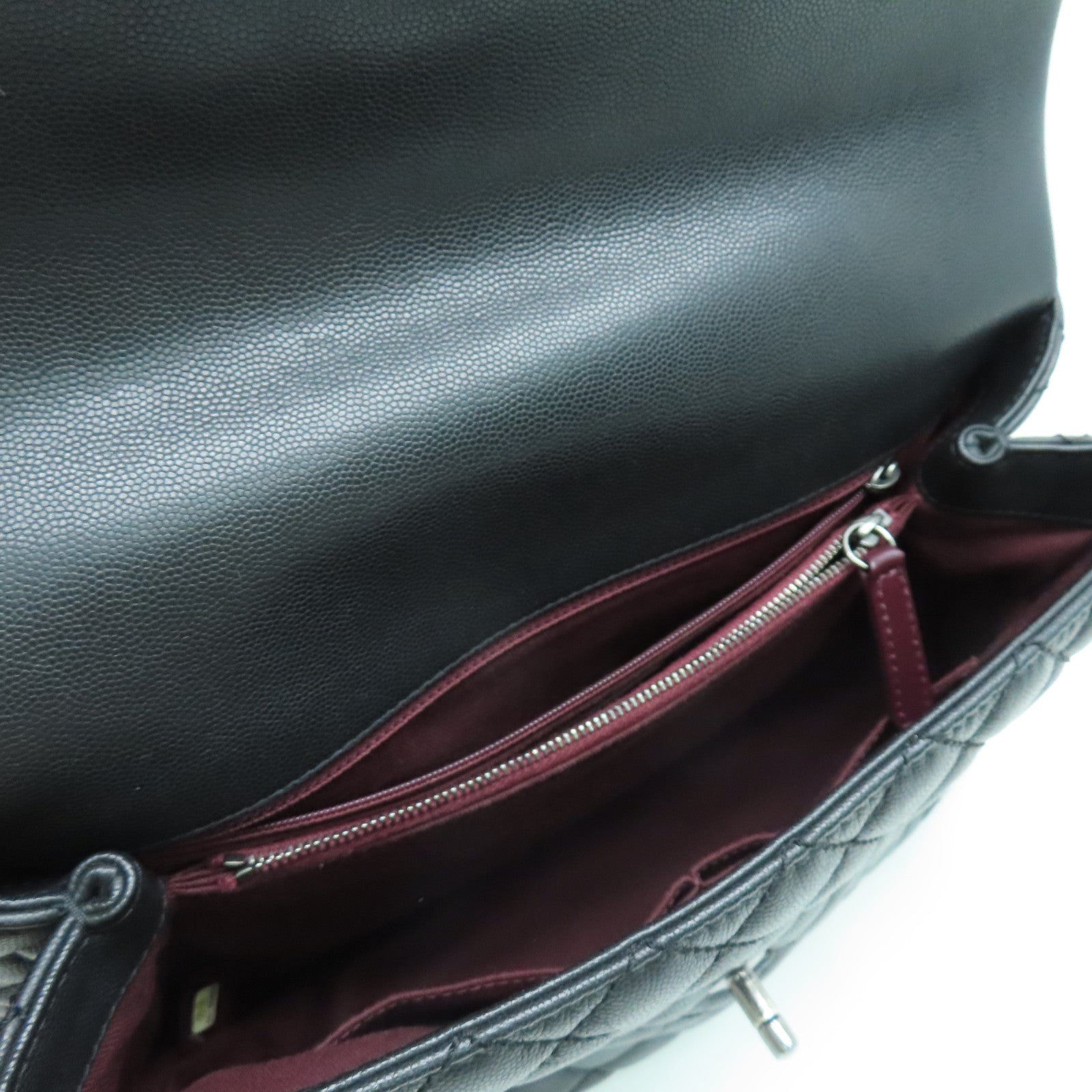 CHANEL 菱格牛皮皮革Coco Handle 2 Way Chain Shoulder链带肩背袋黑色