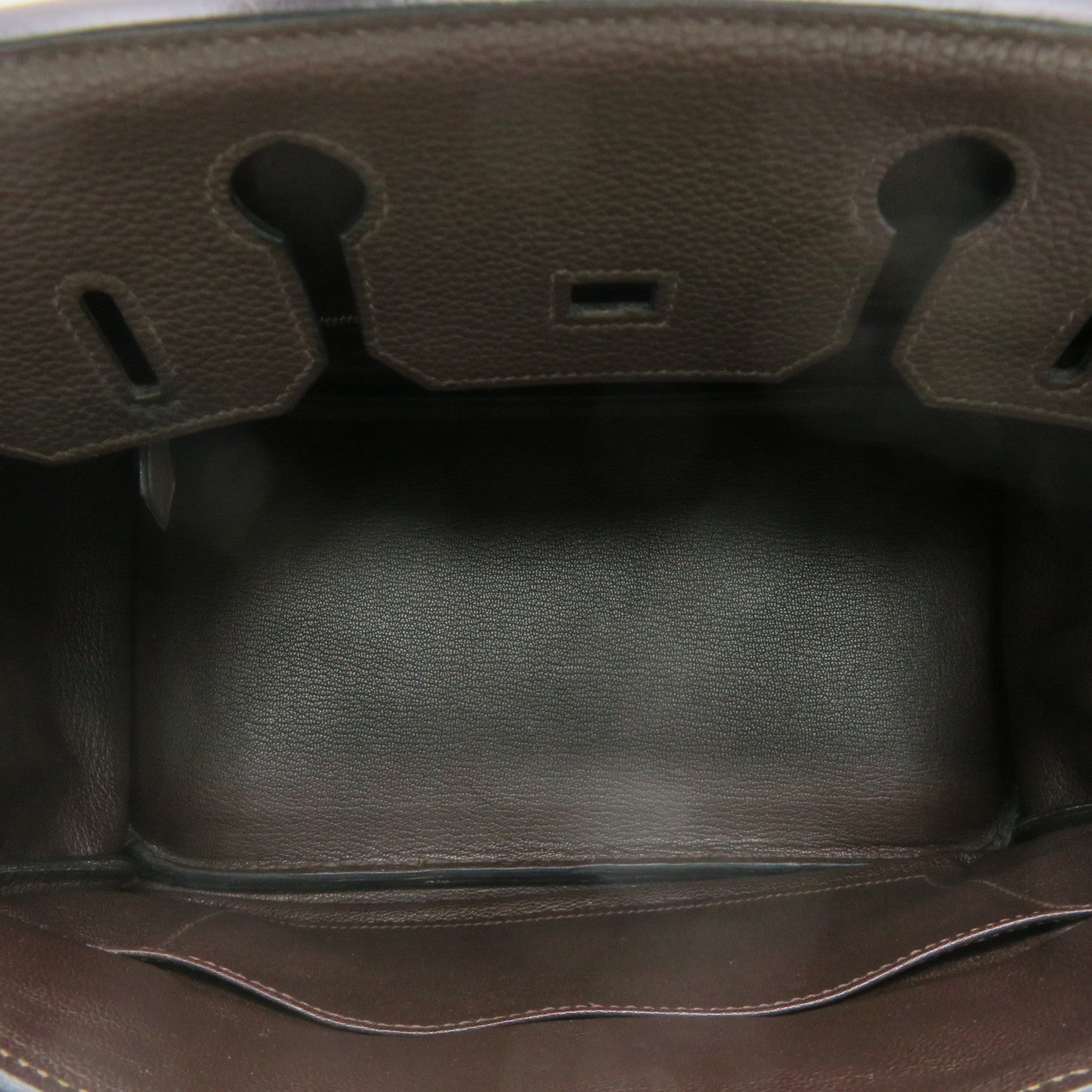HERMES [Sharp Discount] Togo Leather Birkin 30 Silver Buckle Hand Bag Chocolate Brown