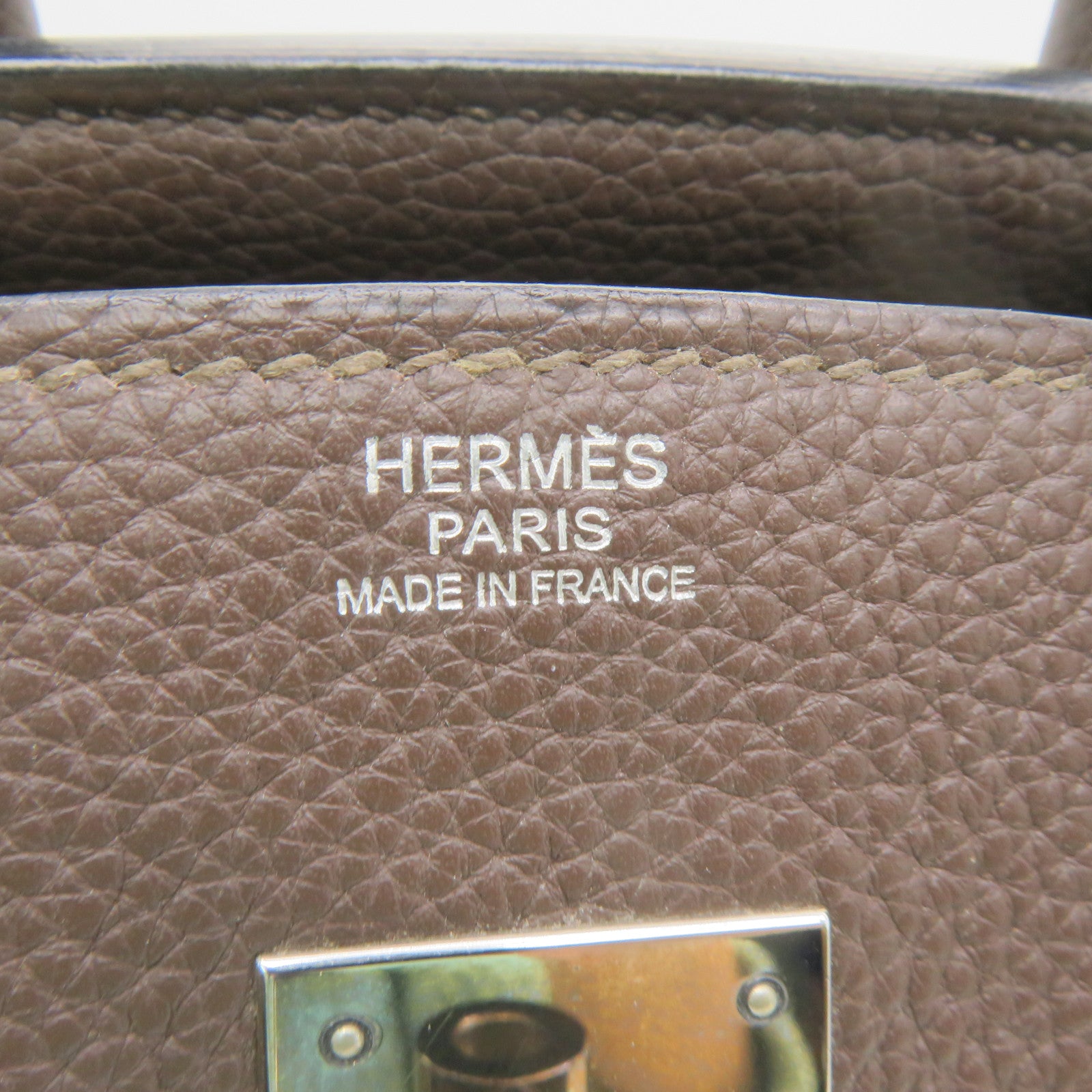HERMES [Sharp Discount] Togo Leather Birkin 30 Silver Buckle Hand Bag Chocolate Brown