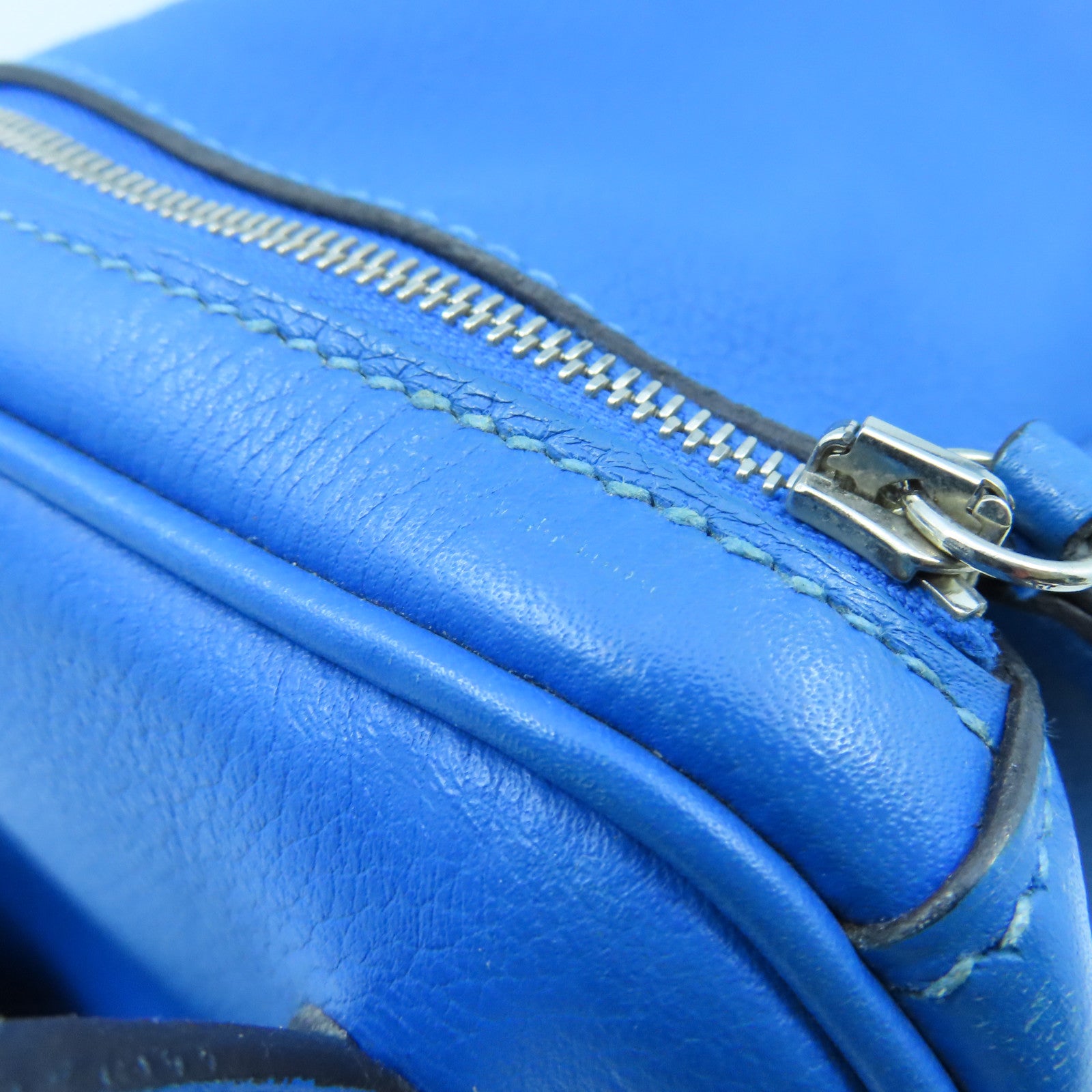 HERMES Evercolor皮革Lindy 26银扣手挽肩背两用袋Bleu Hydra蓝色