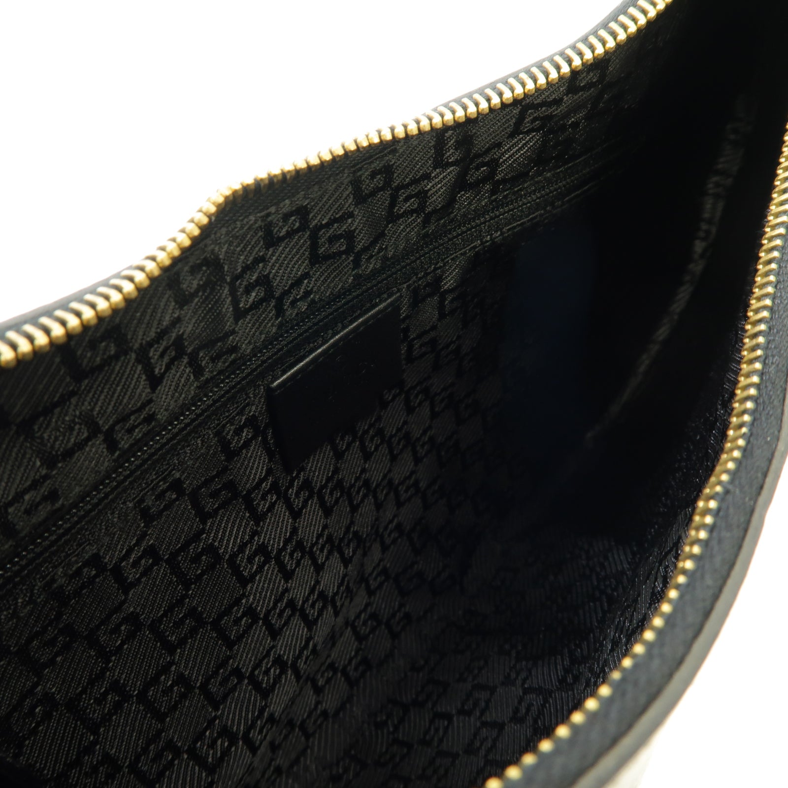 GUCCI 帆布/牛皮皮革Jackie Shoulder Bag金扣肩背袋黑色