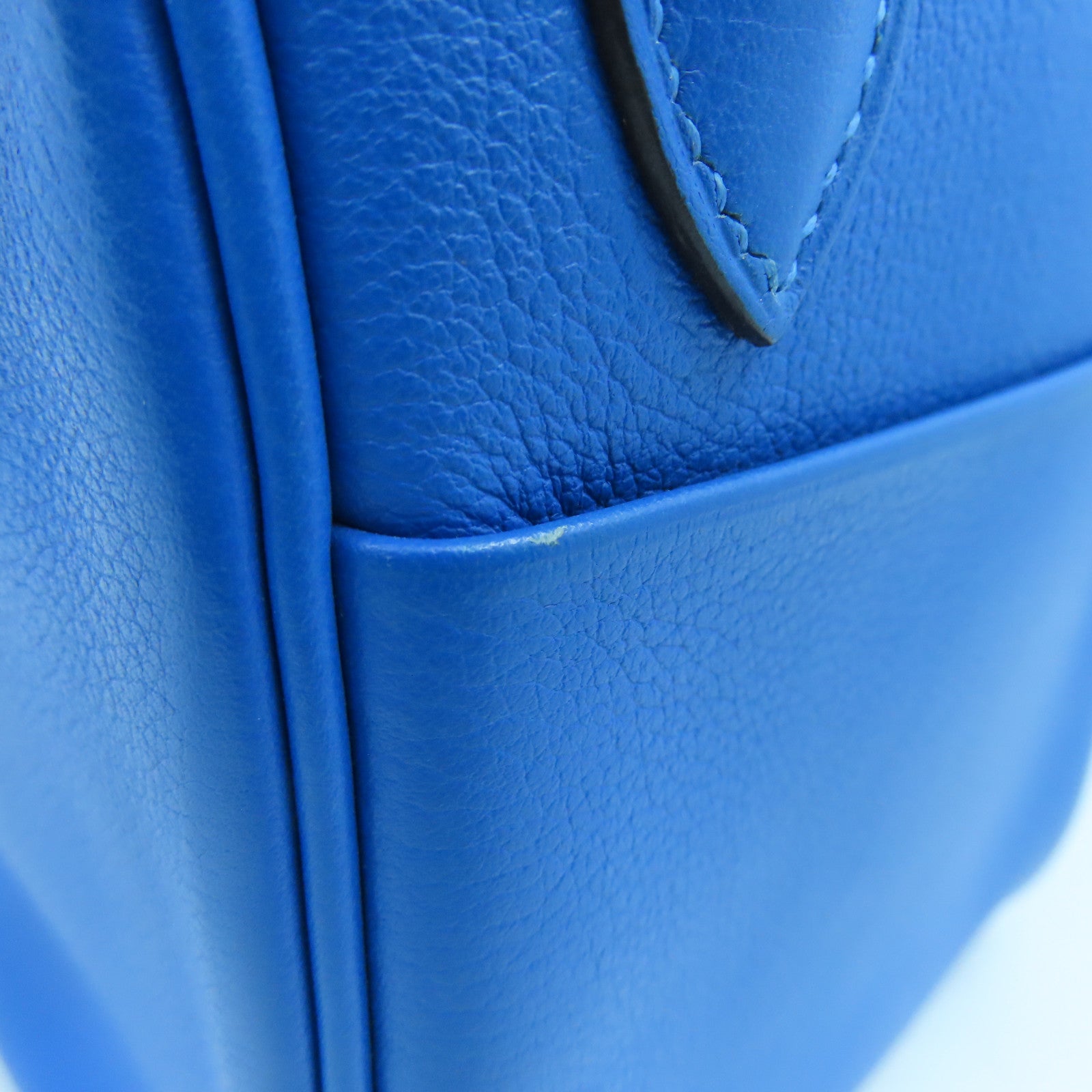 HERMES Evercolor皮革Lindy 26银扣手挽肩背两用袋Bleu Hydra蓝色