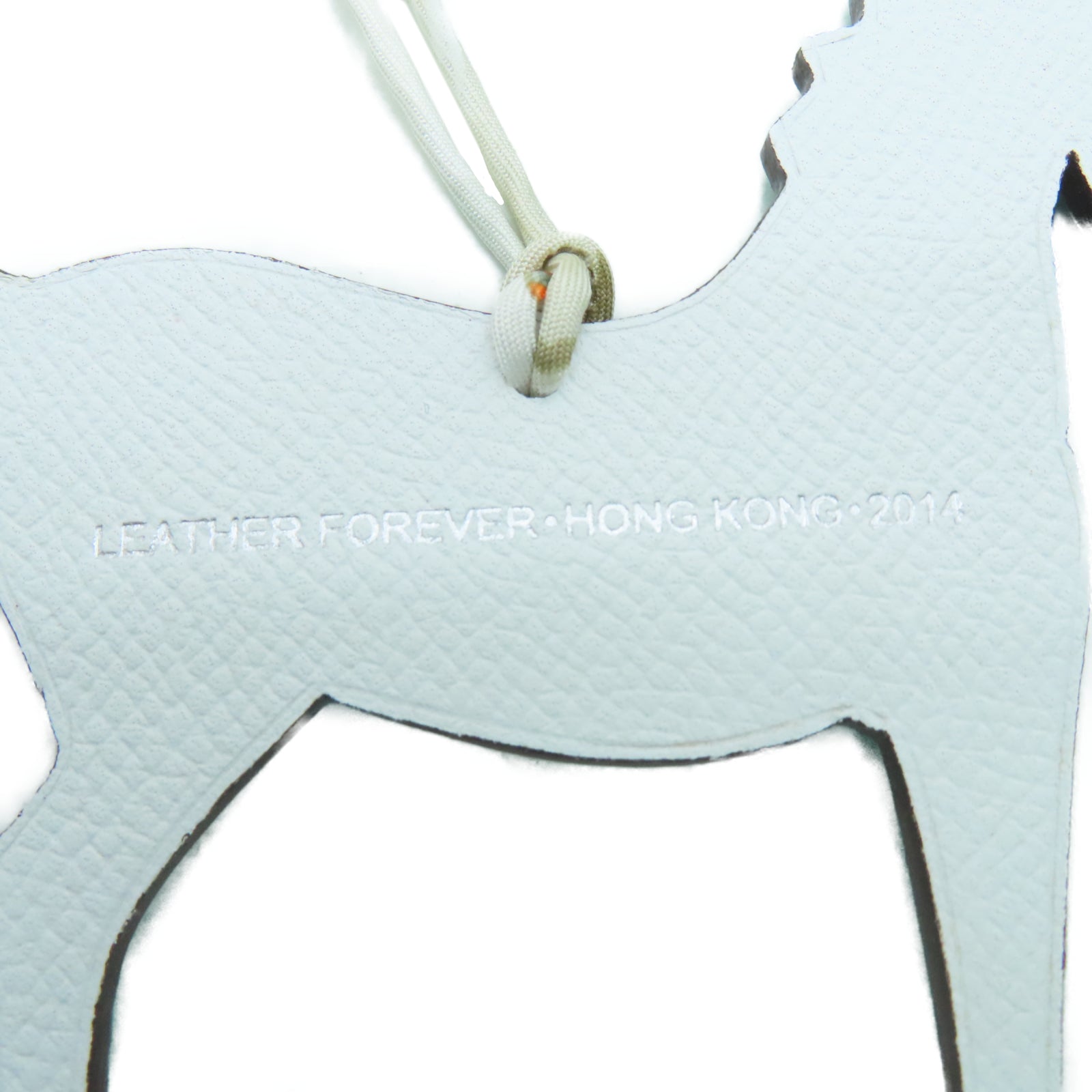 HERMES Veau Epsom Leather Petit H Horse Charm Charm Green/White