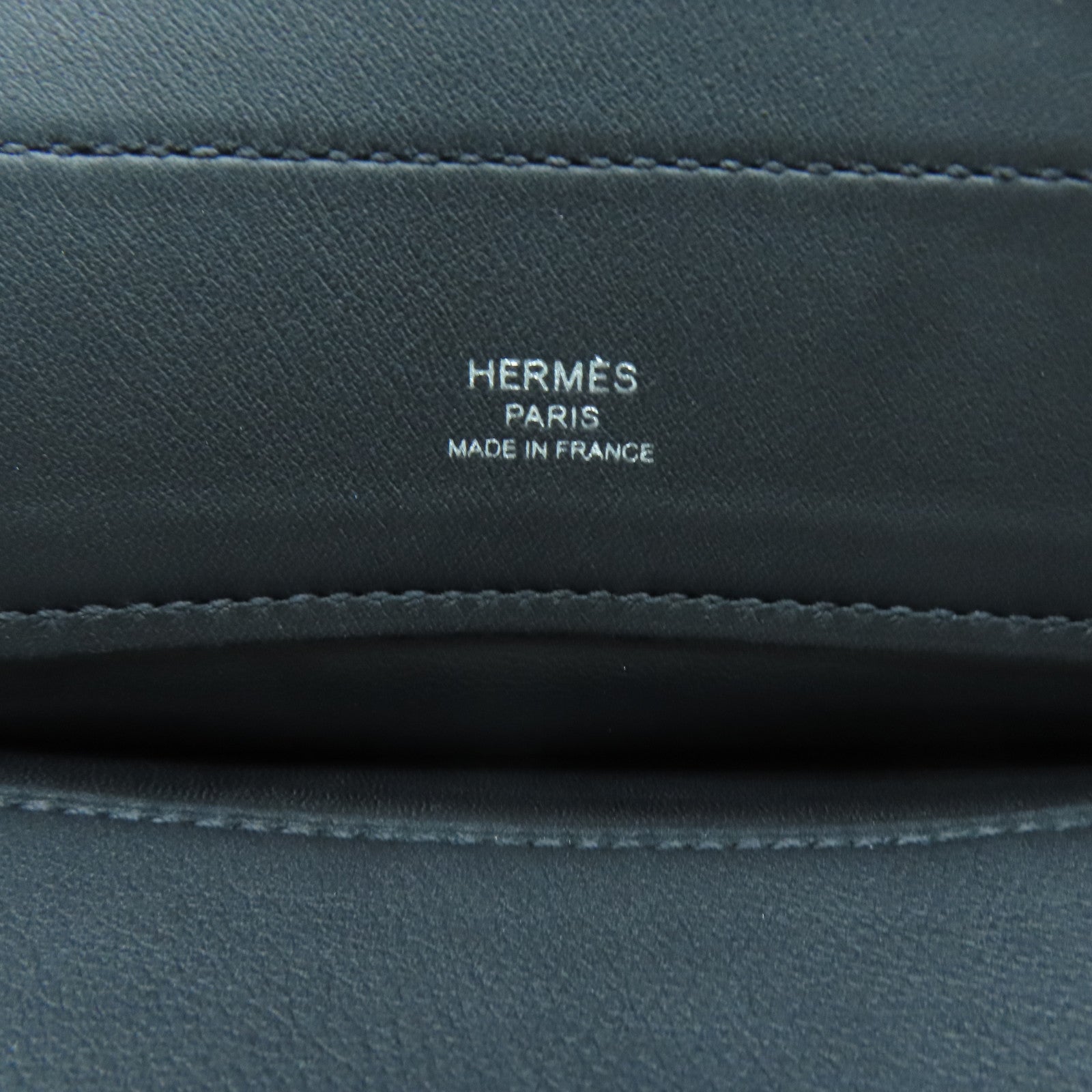 HERMES Swift皮革Aline銀扣手挽袋黑色
