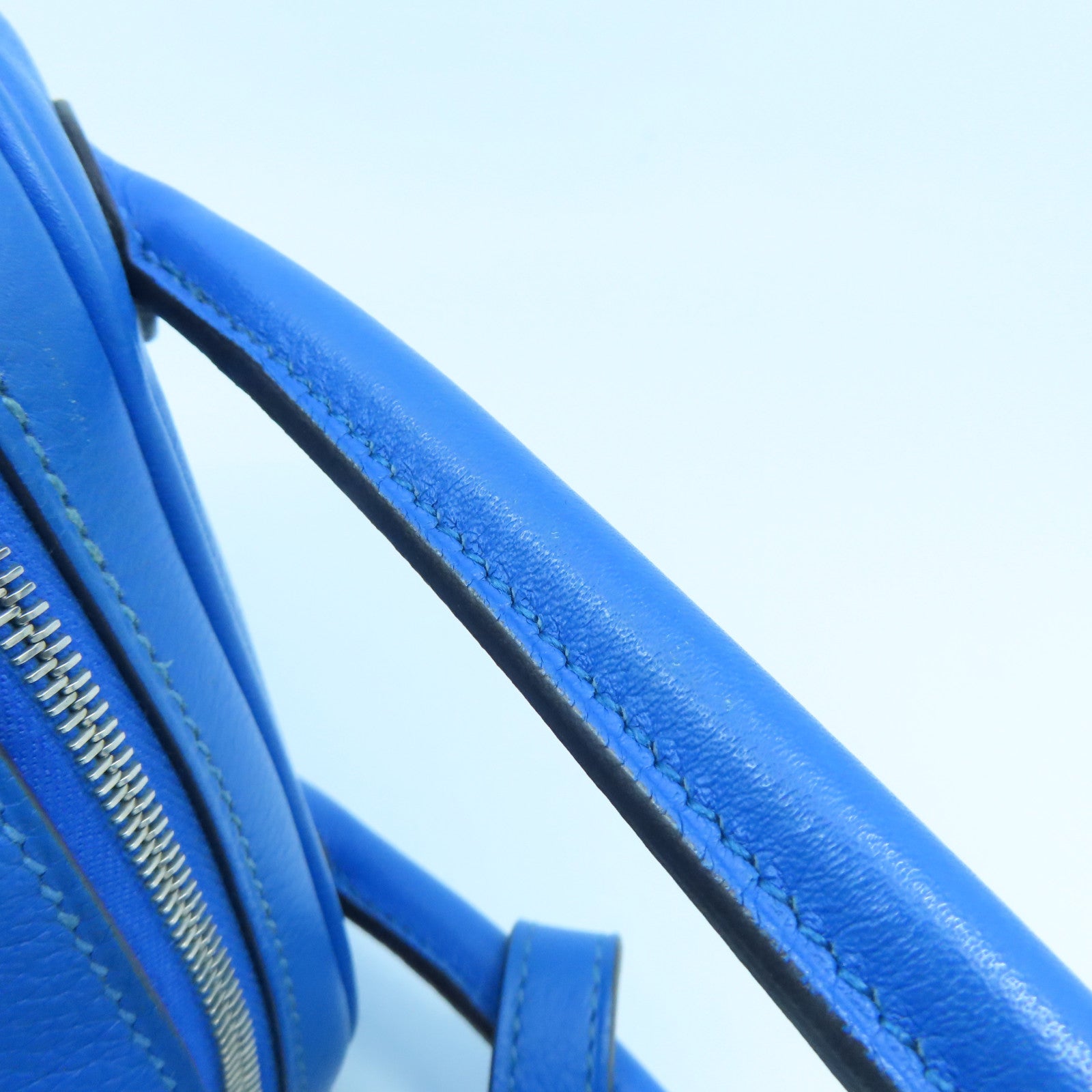 HERMES Evercolor皮革Lindy 26银扣手挽肩背两用袋Bleu Hydra蓝色