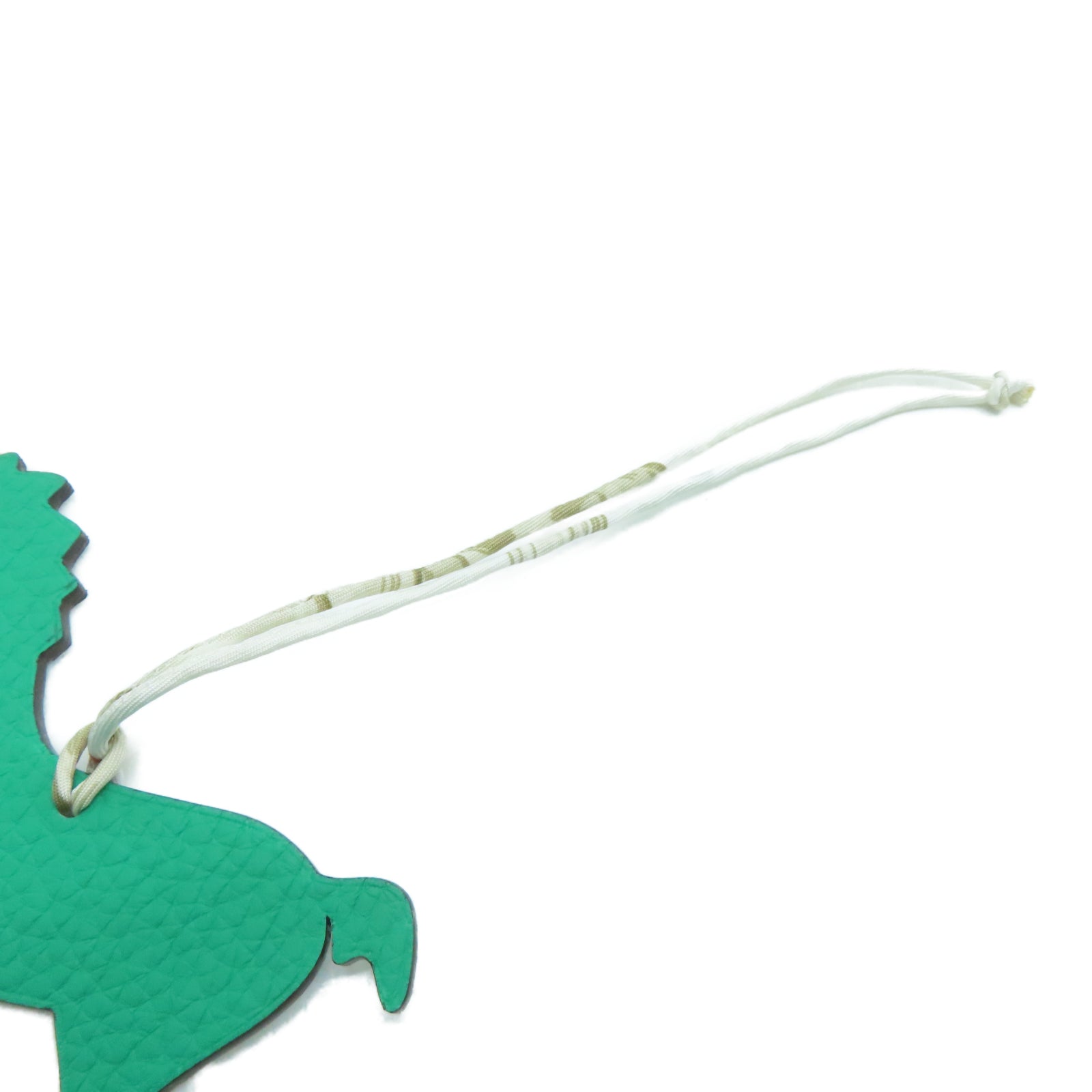 HERMES Veau Epsom Leather Petit H Horse Charm Charm Green/White