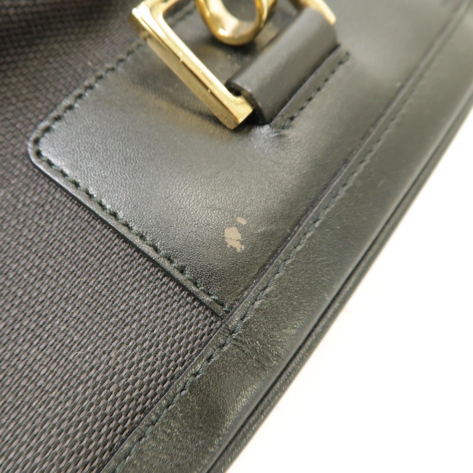 GUCCI 帆布/牛皮皮革Jackie Shoulder Bag金扣肩背袋黑色