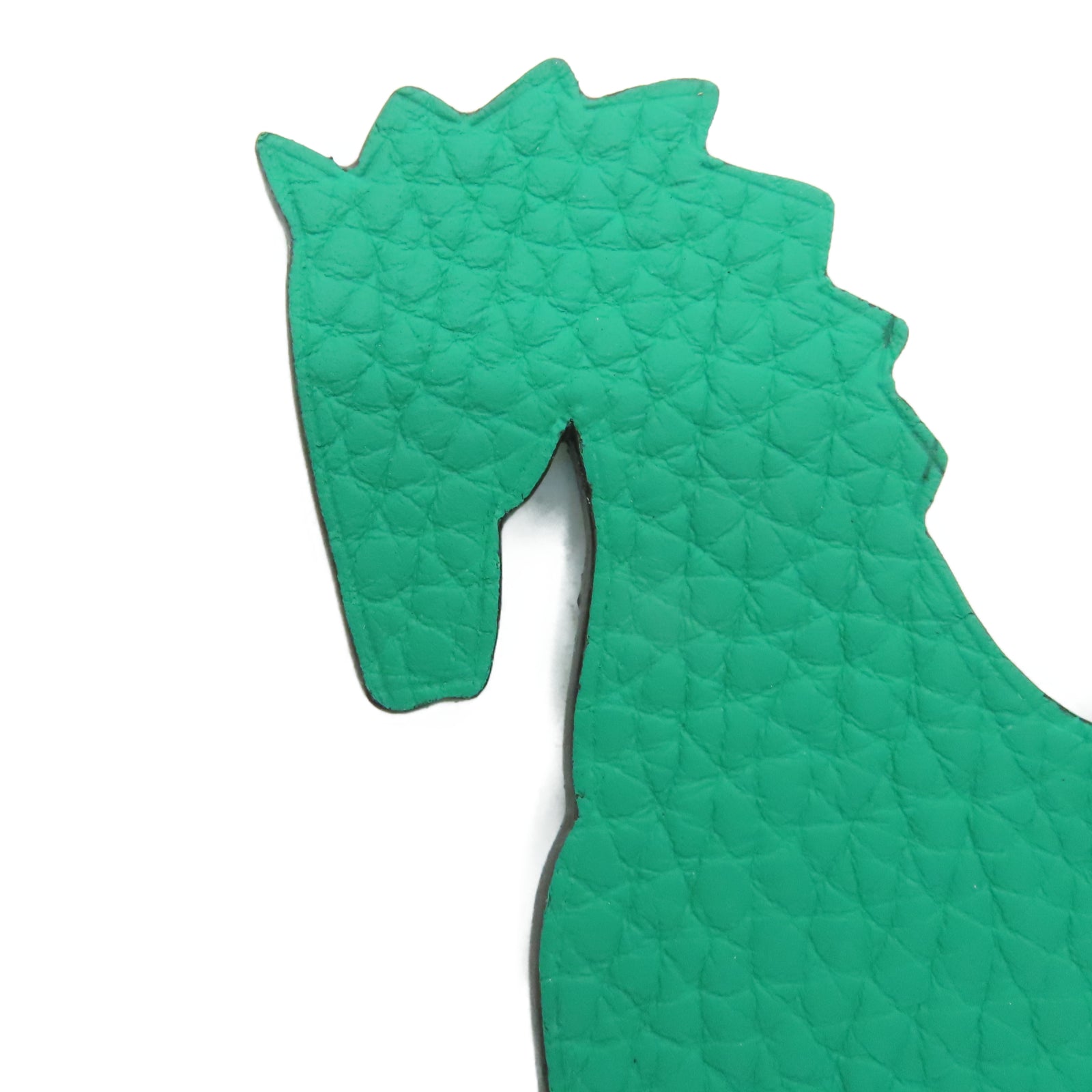 HERMES Veau Epsom Leather Petit H Horse Charm Charm Green/White
