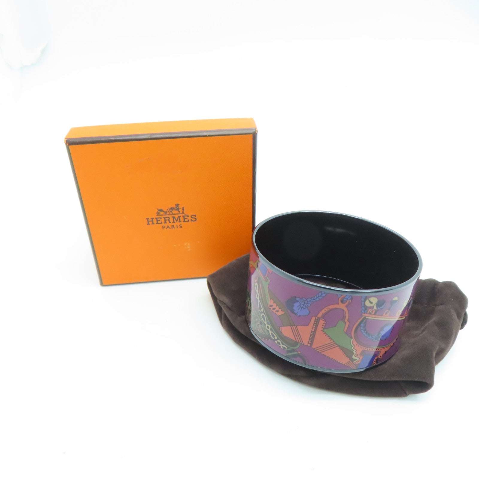 HERMES Enamel Enamel Bangle Purple