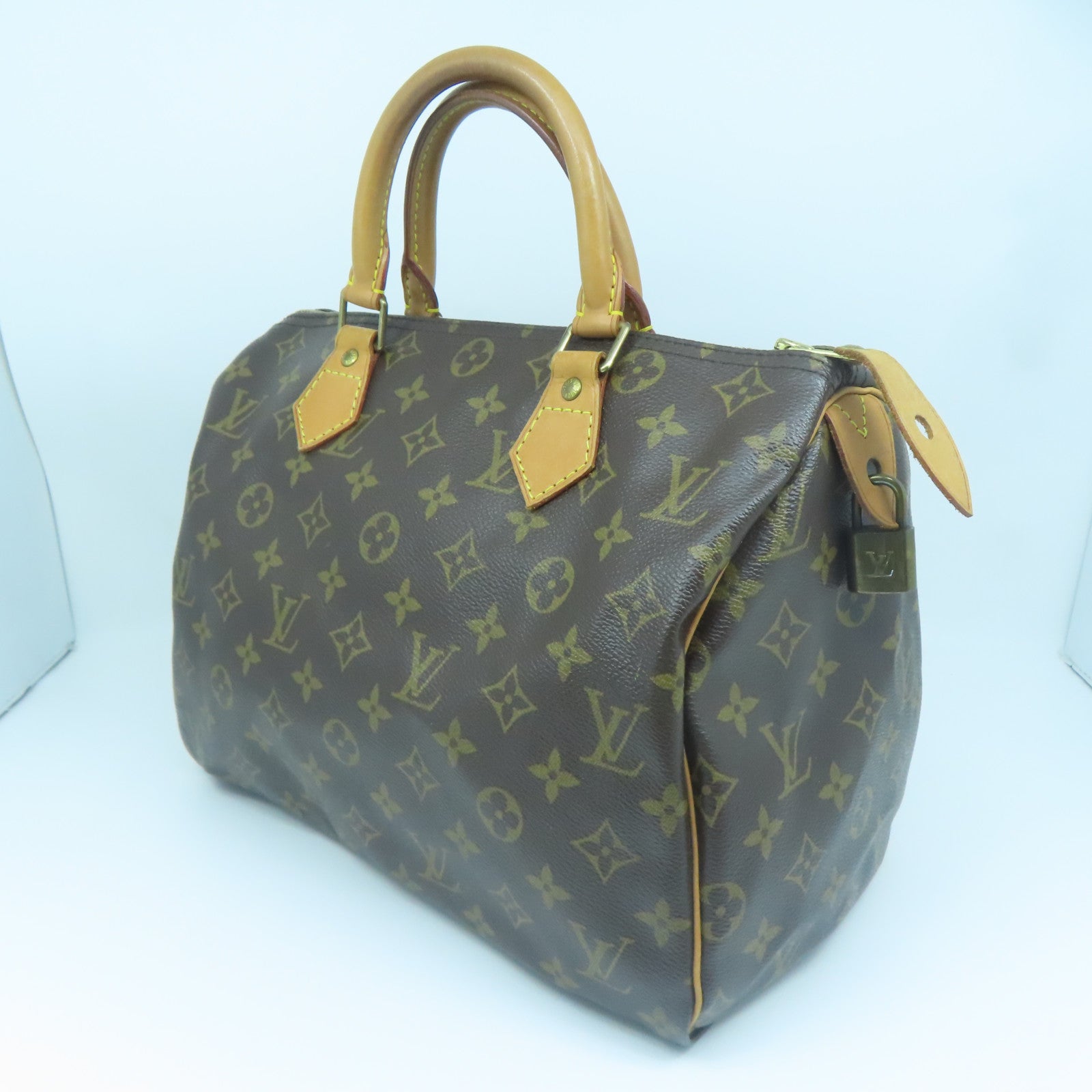 LOUIS VUITTON Monogram Speedy 30金扣手挽袋啡色