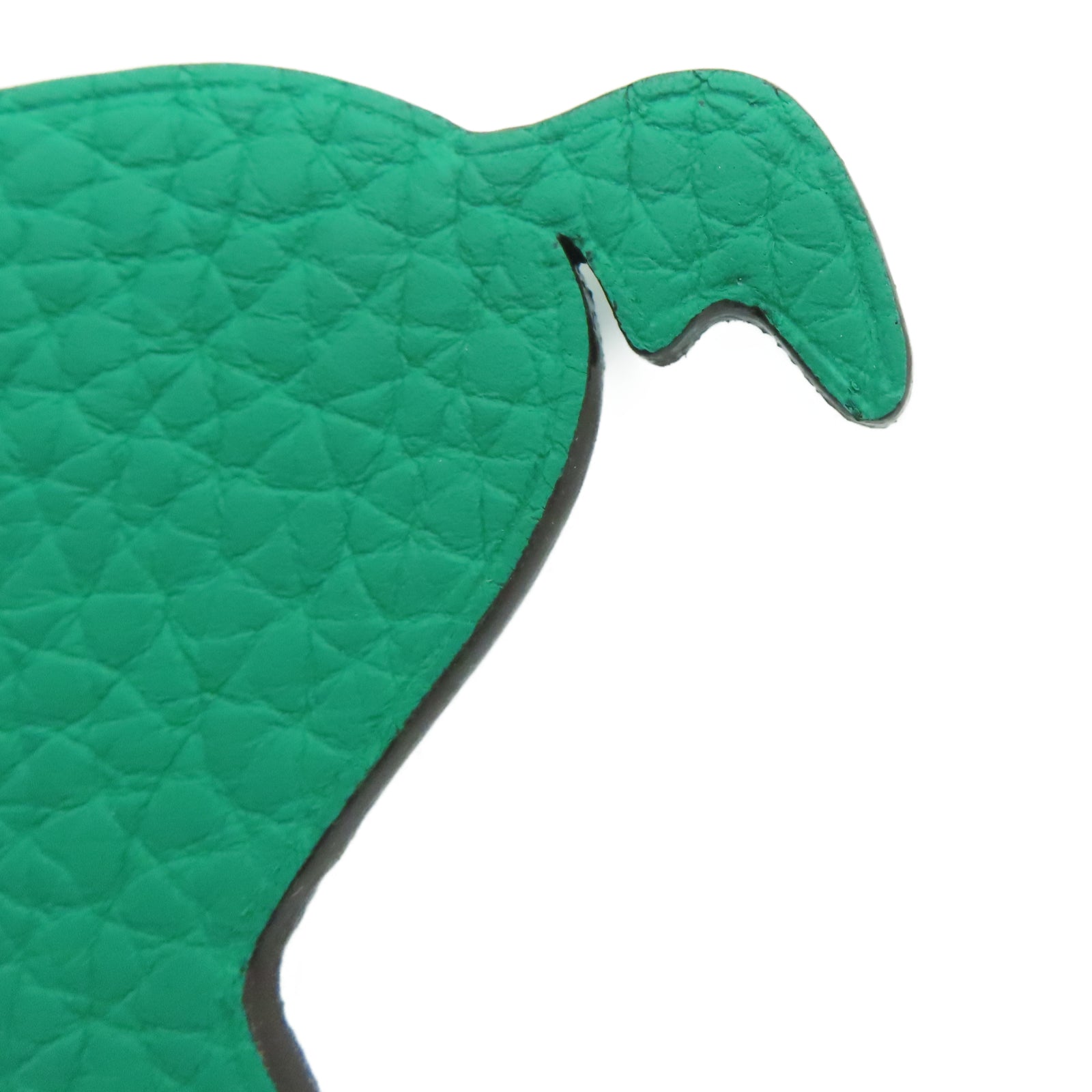 HERMES Veau Epsom Leather Petit H Horse Charm Charm Green/White