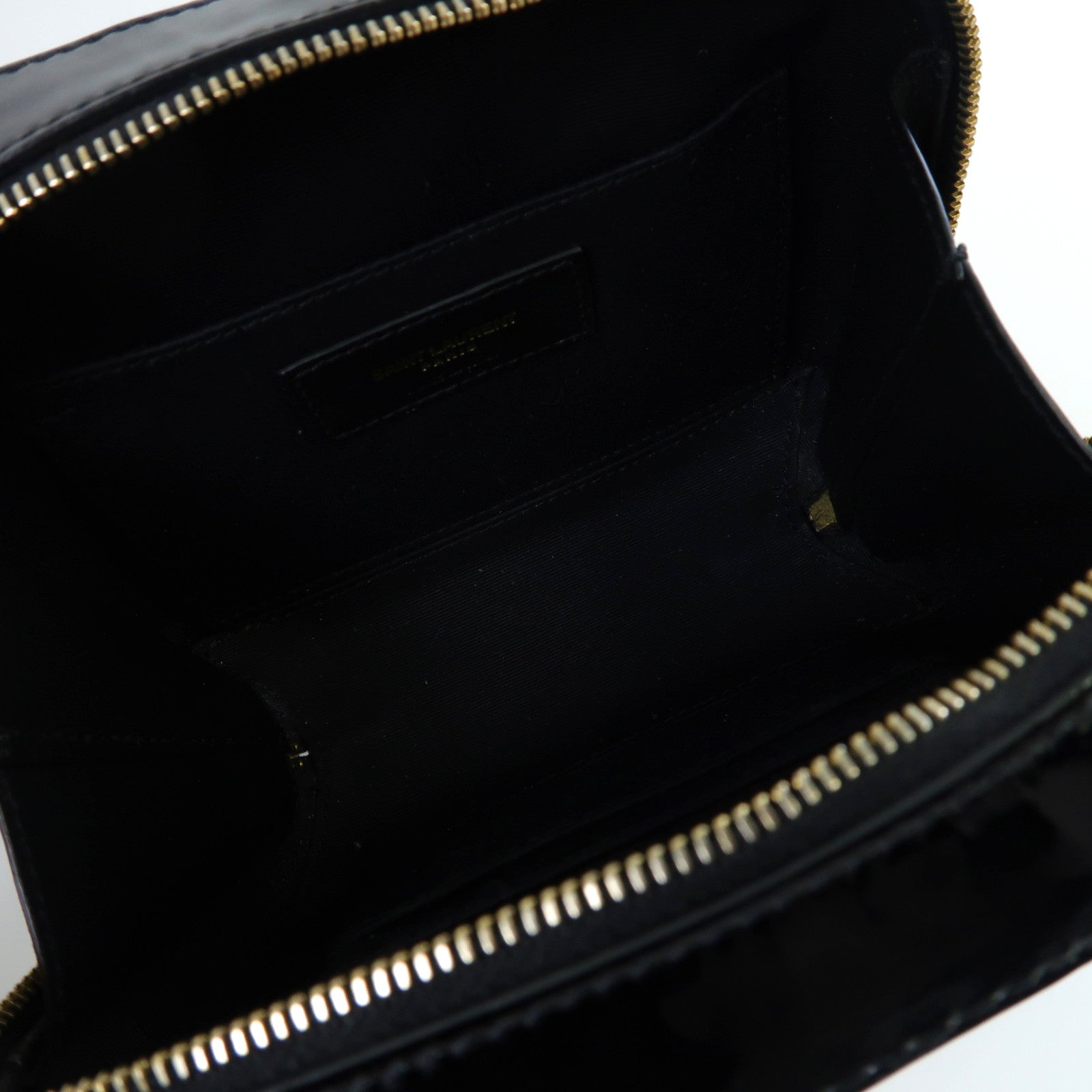 SAINT LAURENT 漆皮皮革Mini Vicky金扣肩背袋黑色