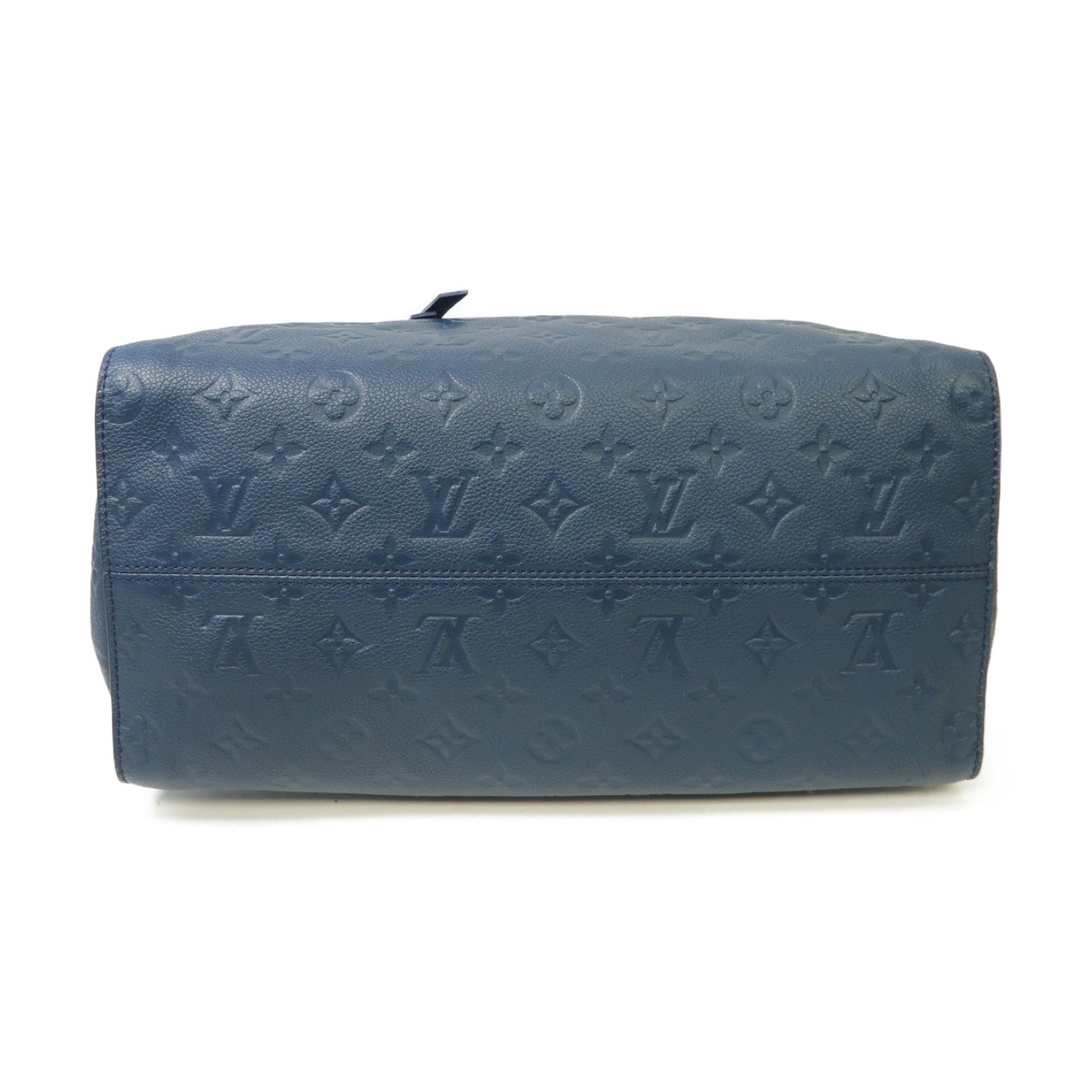 LOUIS VUITTON Monogram Empreinte Lumineuse PM金扣手挽肩背兩用袋藍色