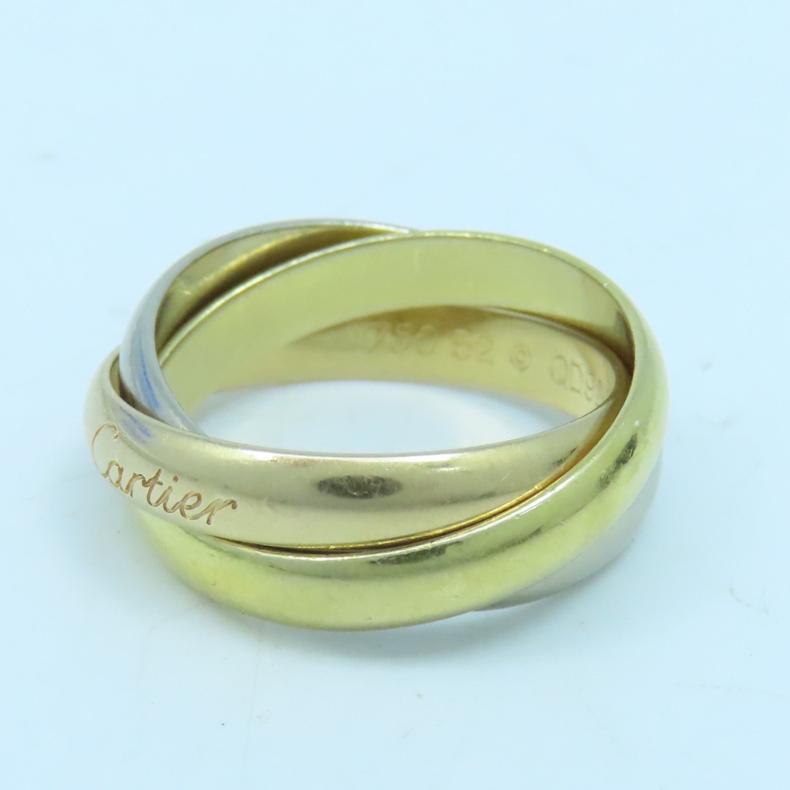 CARTIER 18K黃金Trinity戒指 #52/ US#6