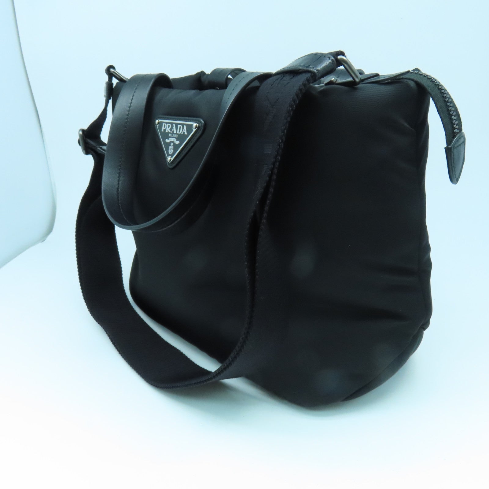 PRADA Nylon 2 Way Shoulder Handle Shoulder Bag Black