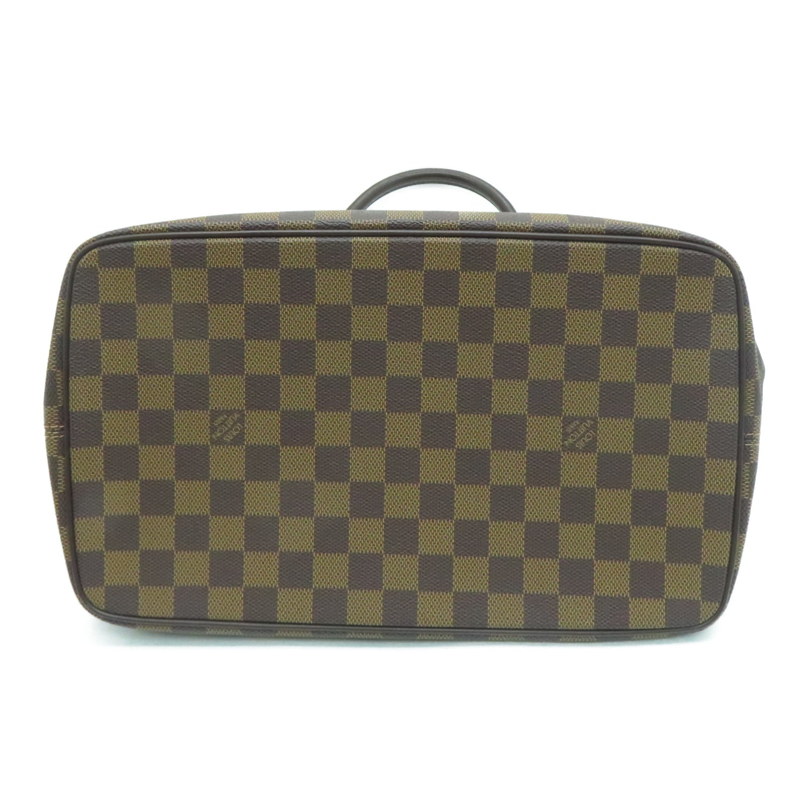 LOUIS VUITTON Damier Saleya MM gold buckle handle bag / shoulder bag brown