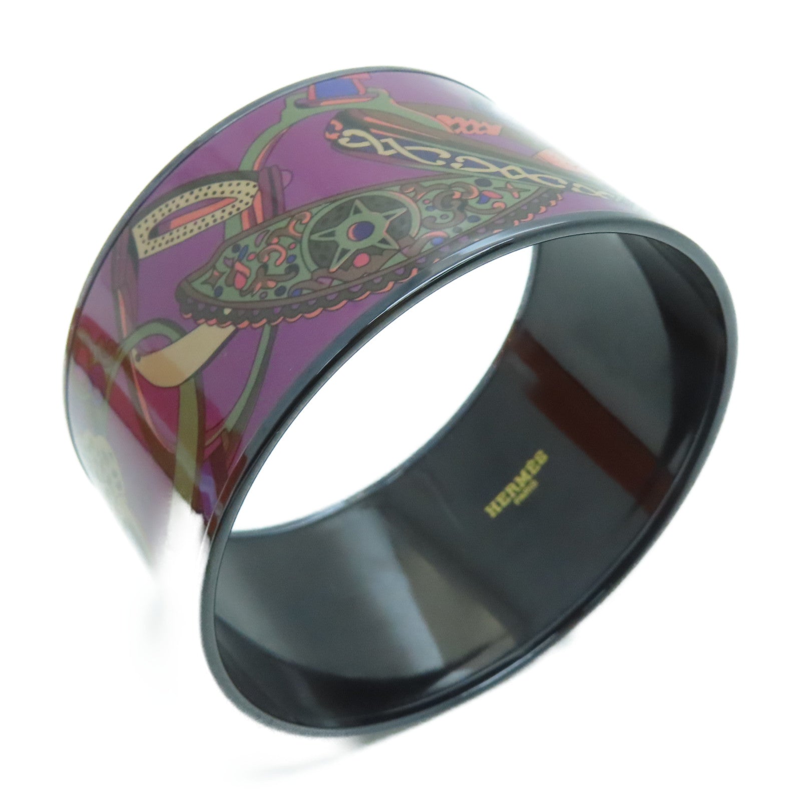 HERMES Enamel Enamel Bangle Purple