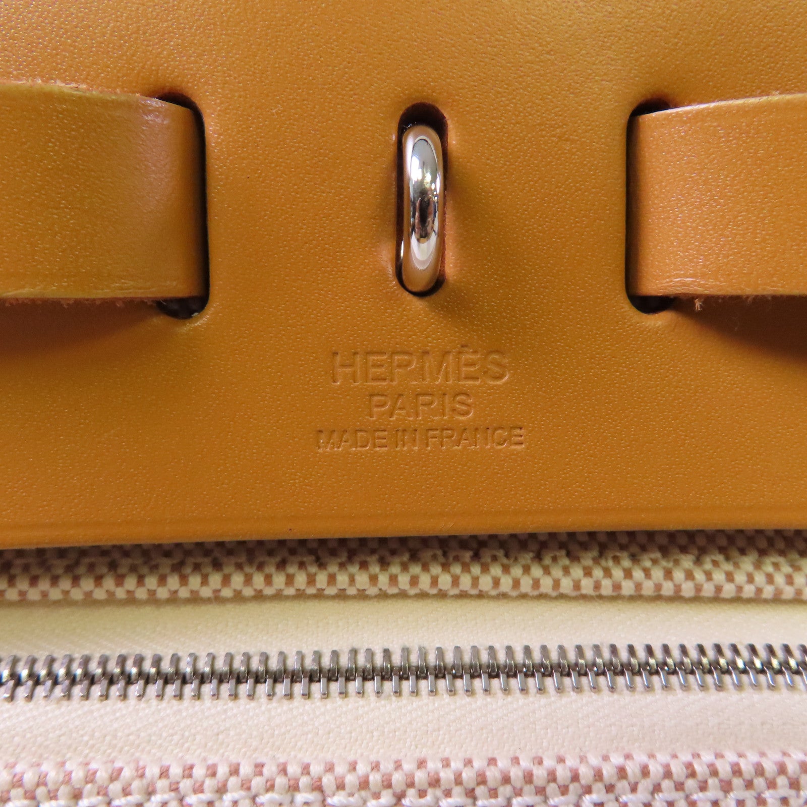 HERMES Toile H帆布Herbag PM Zip Retourne 31 Limited Edition 2Way Shoulder Bag銀扣手挽肩背兩用袋杏色/啡色