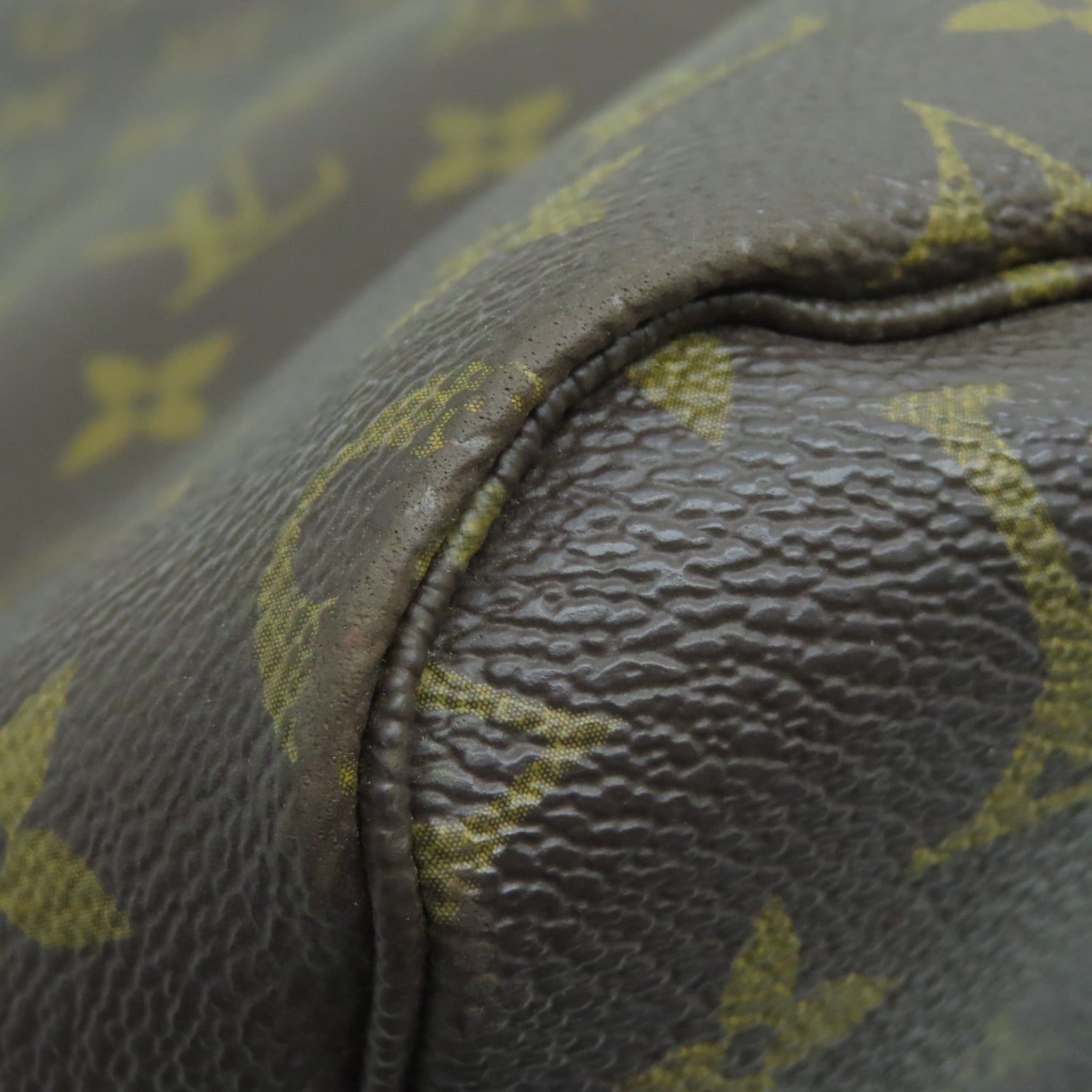 LOUIS VUITTON Monogram Neverfull GM金扣手挽袋棕色