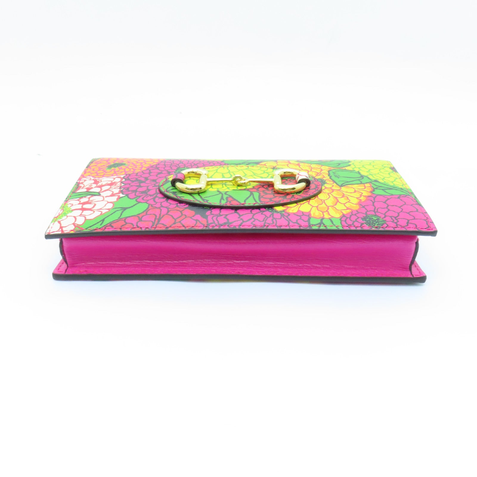 GUCCI 【激減優惠】牛皮皮革Wallet On Chain金扣鏈帶肩背袋粉紅色/黃色