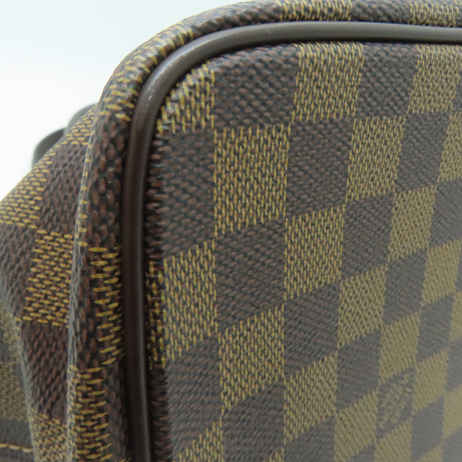 LOUIS VUITTON Damier Saleya MM gold buckle handle bag / shoulder bag brown