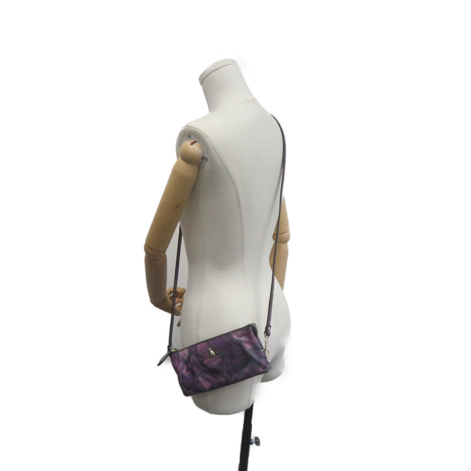 Vivienne Westwood 涂层皮革Shoulder Bag肩背袋紫色