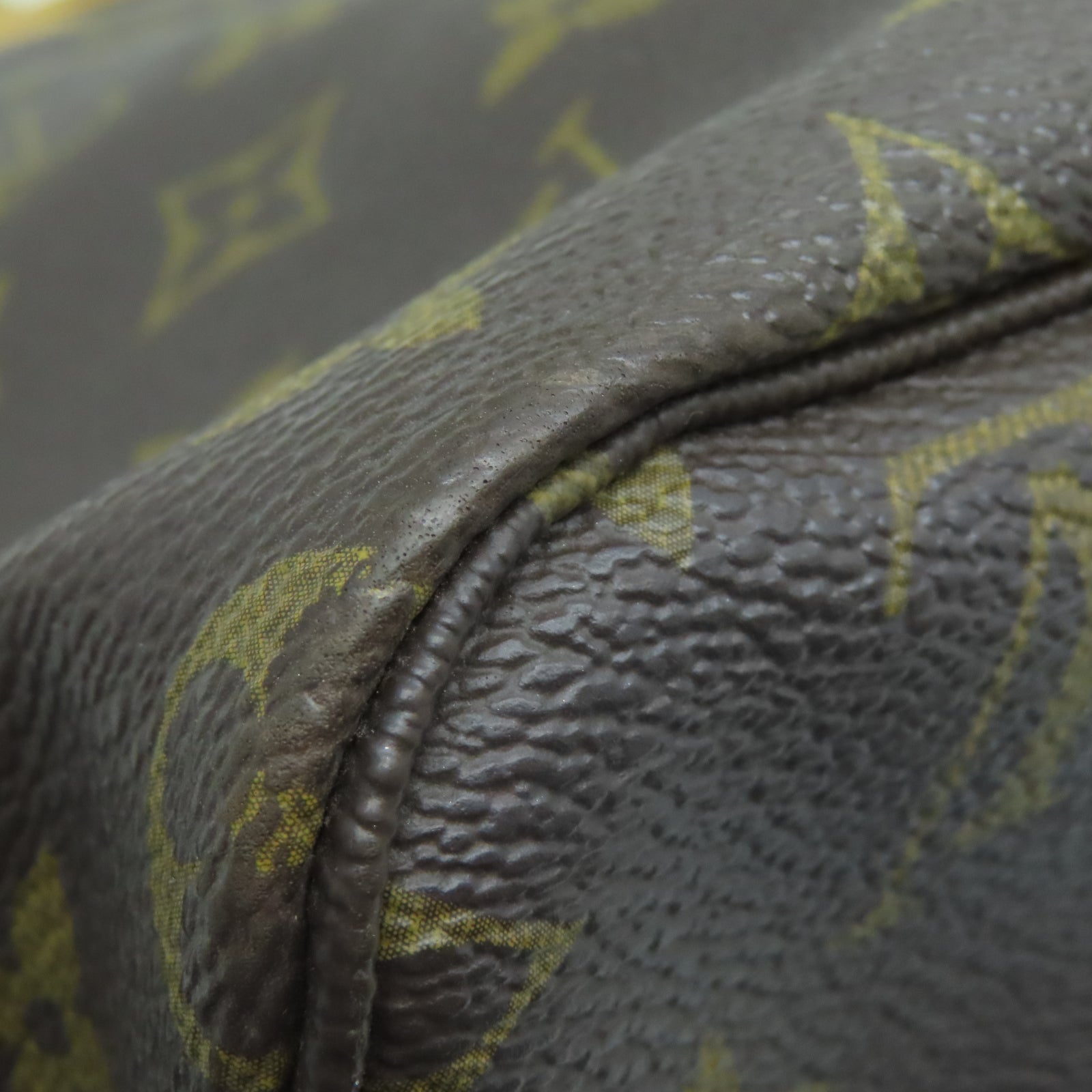 LOUIS VUITTON Monogram Neverfull GM金扣手挽袋棕色