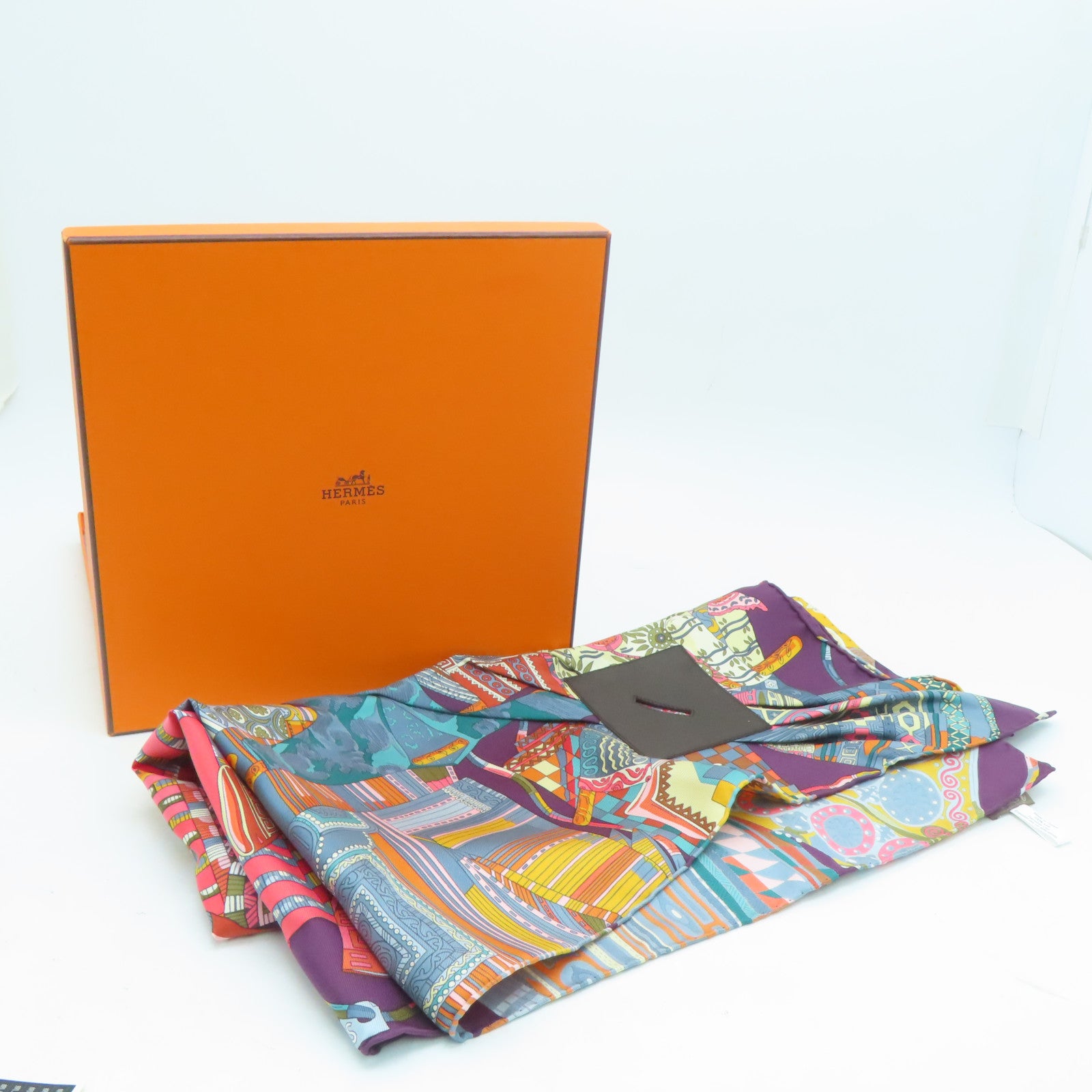 HERMES 絲質Scarf頸巾紫色