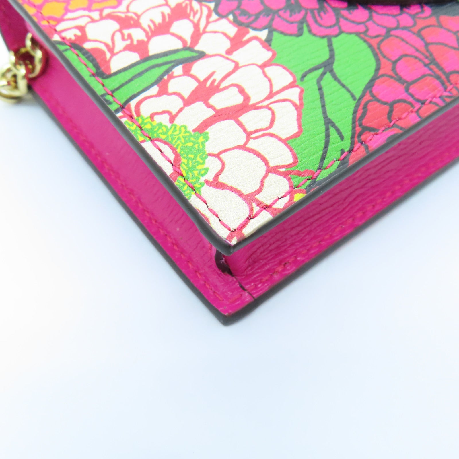 GUCCI 【激減優惠】牛皮皮革Wallet On Chain金扣鏈帶肩背袋粉紅色/黃色