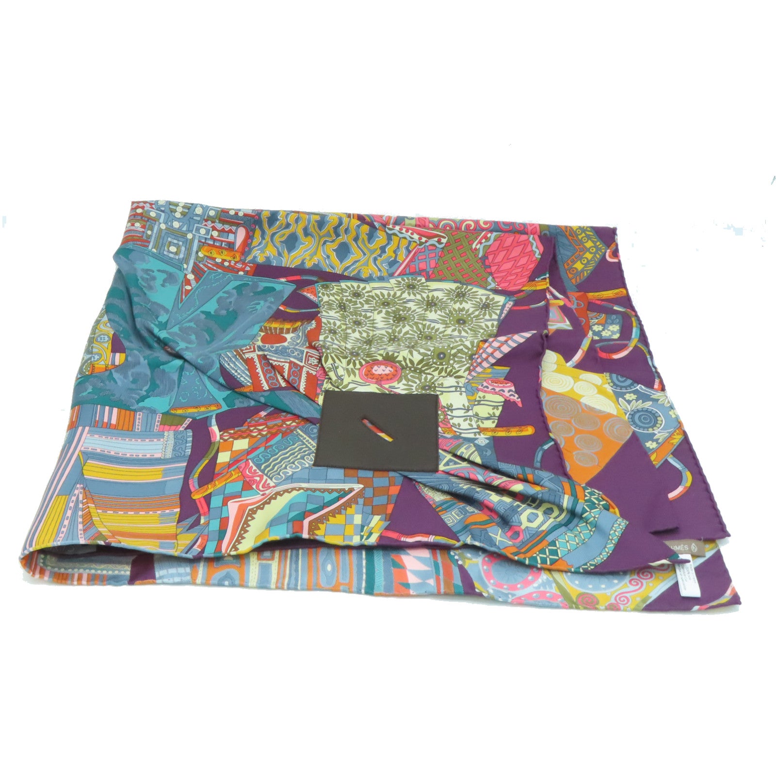 HERMES 絲質Scarf頸巾紫色