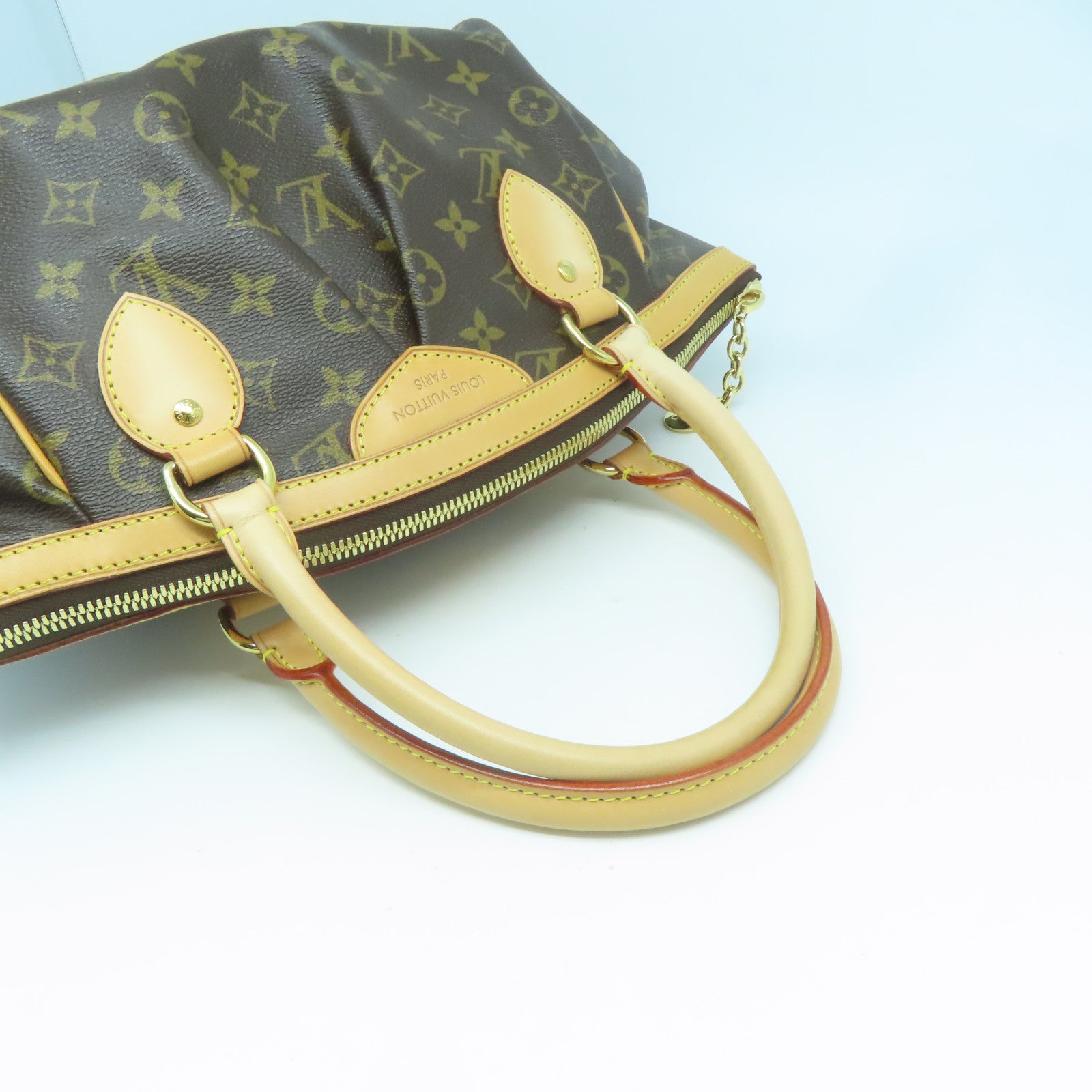 LOUIS VUITTON Monogram Tivoli PM金扣手挽袋啡色